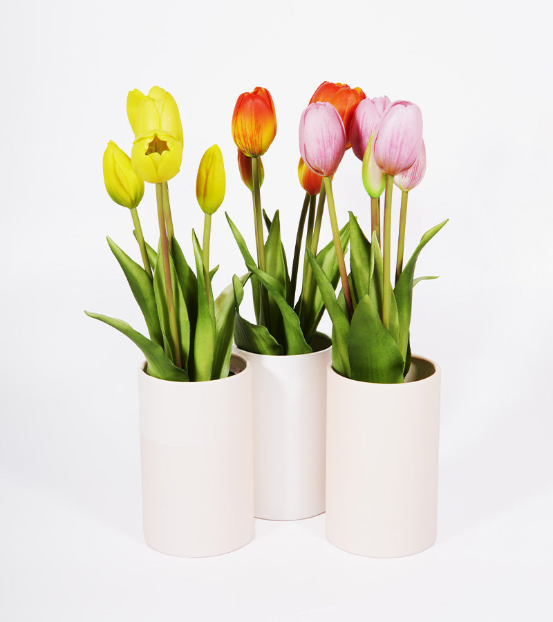 L'avant gardiste bouquet tulipes artificielles jaune