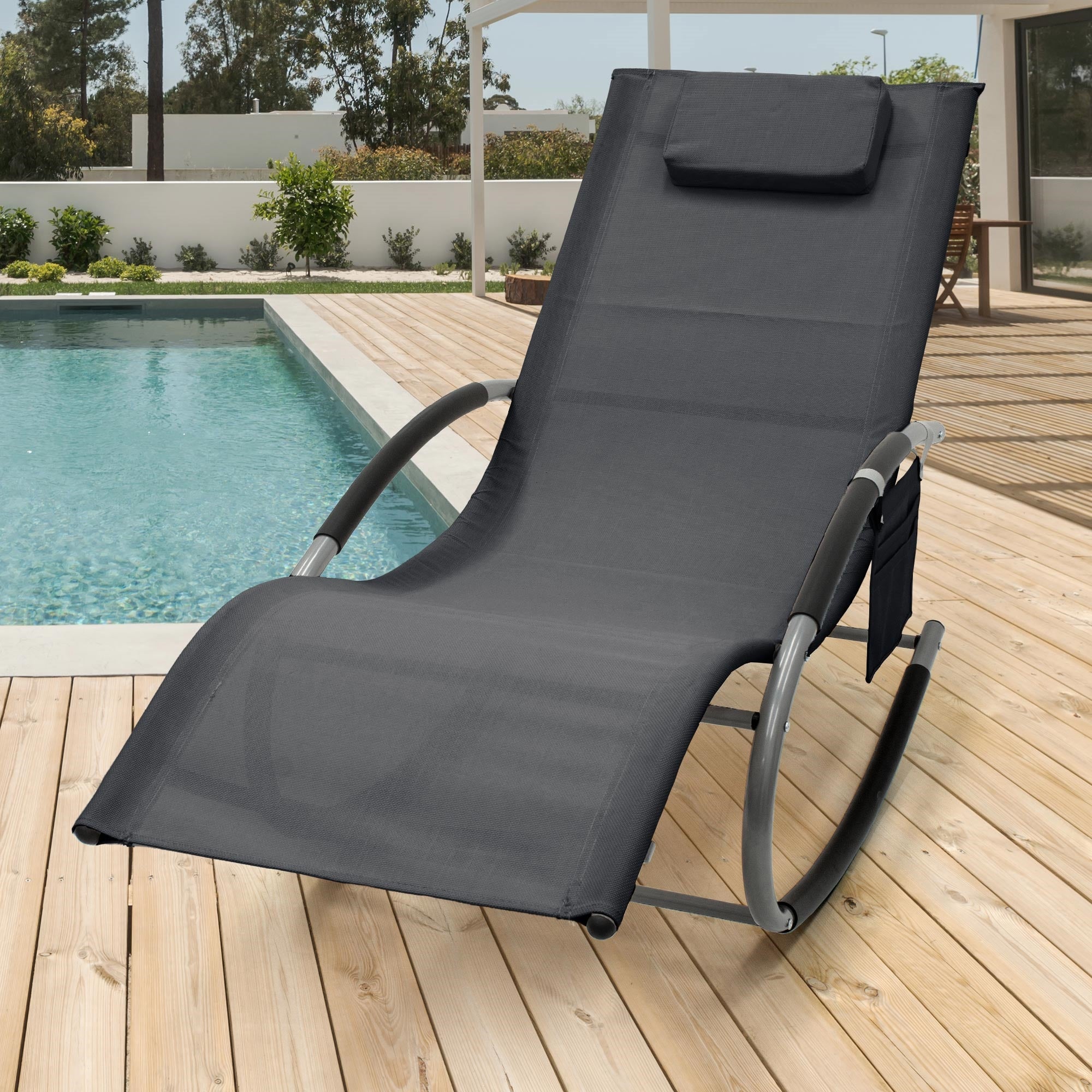 ML-Design Lot 2 transats anthracite + coussin 89.66€
