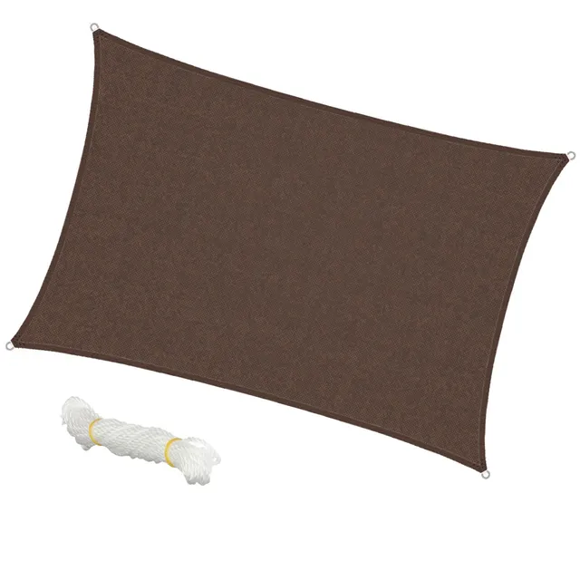 ECD Germany voile d’ombrage rectangulaire marron 4x6 m HDPE