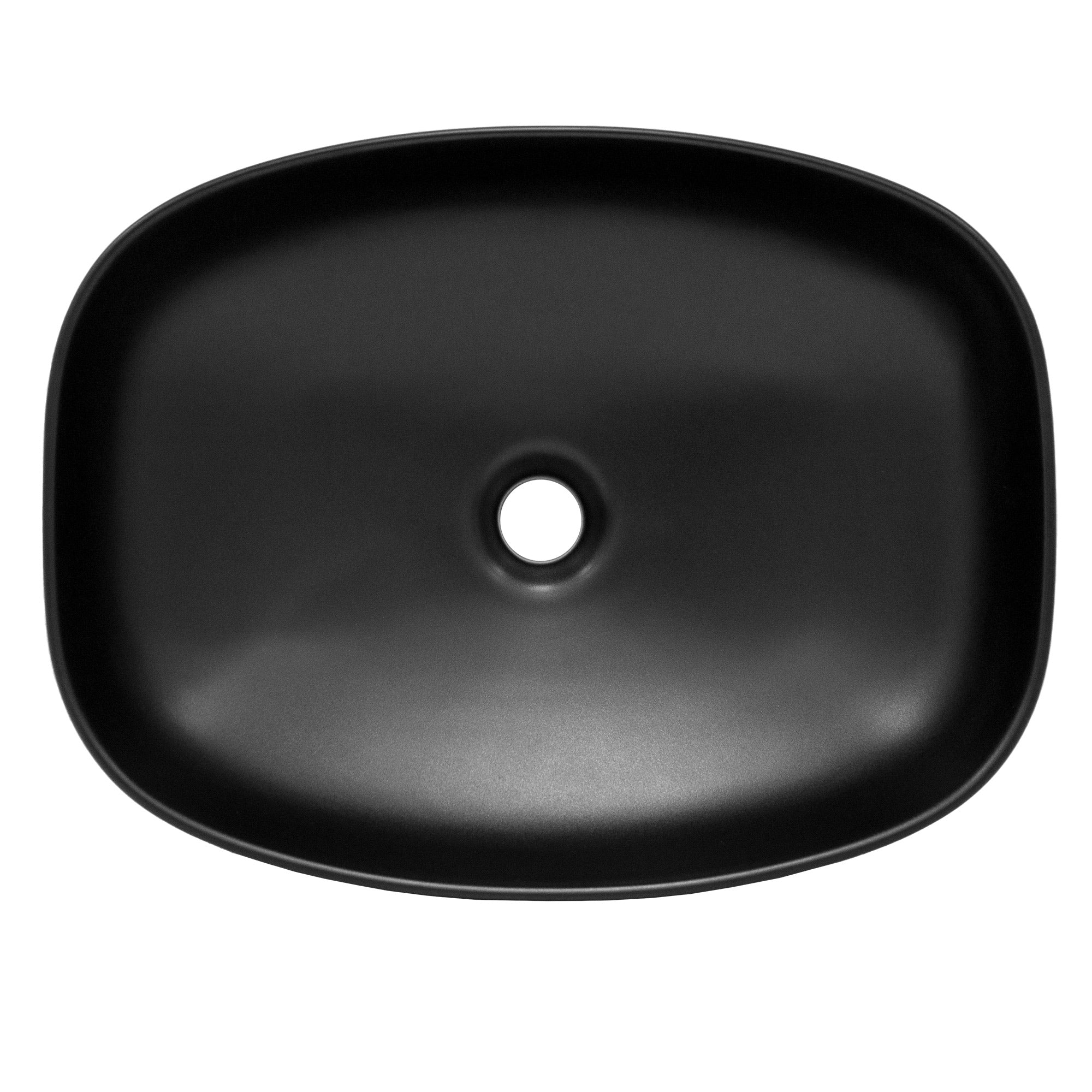 ECD Germany ML-Design vasque à poser noire céramique 50 cm bonde