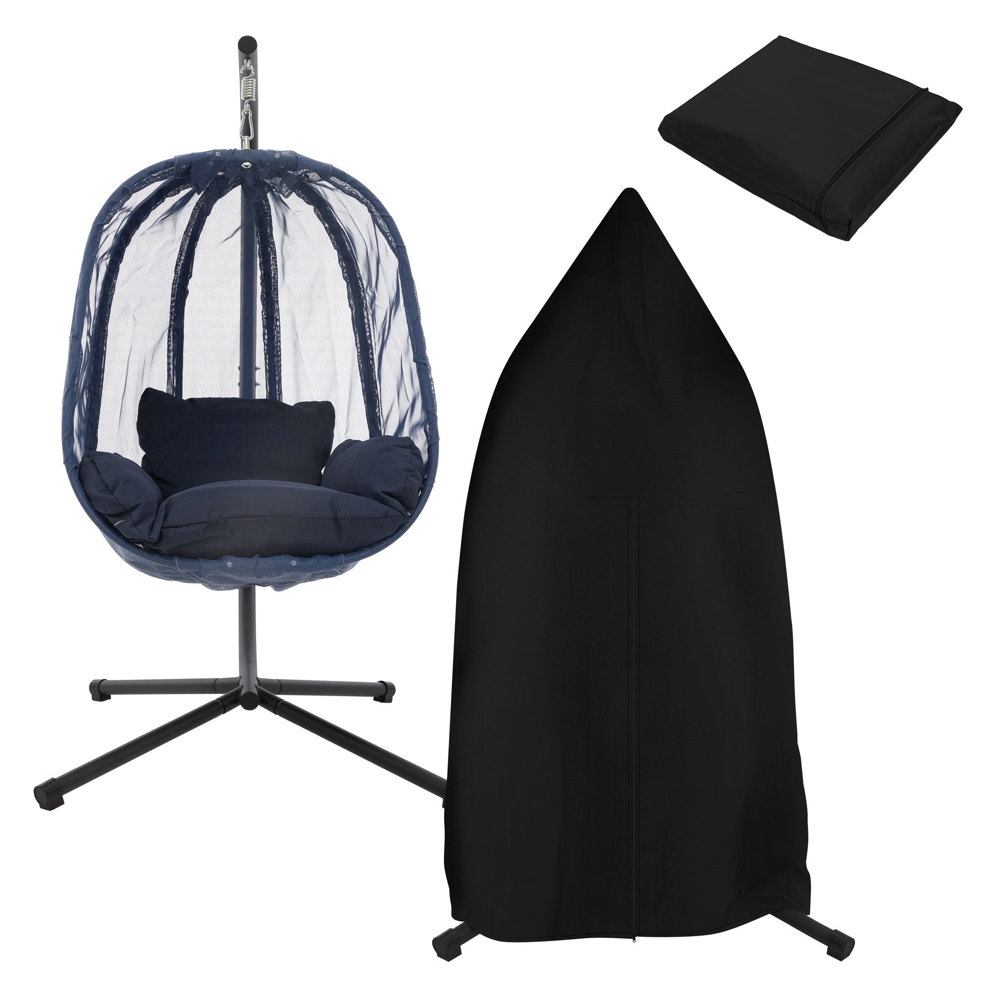 ECD Germany Fauteuil suspendu gris 150 kg avec support