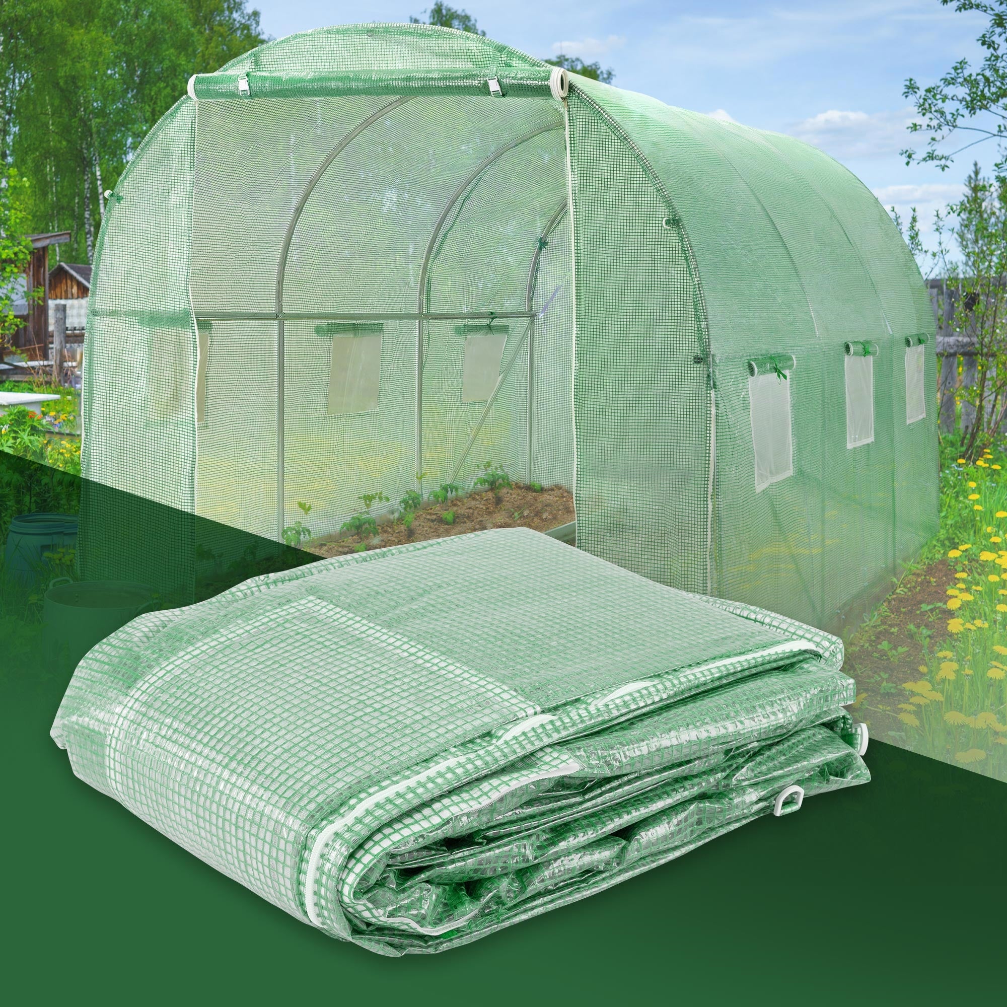 ECD Germany Garten bâche serre verte 300x200x200 PE