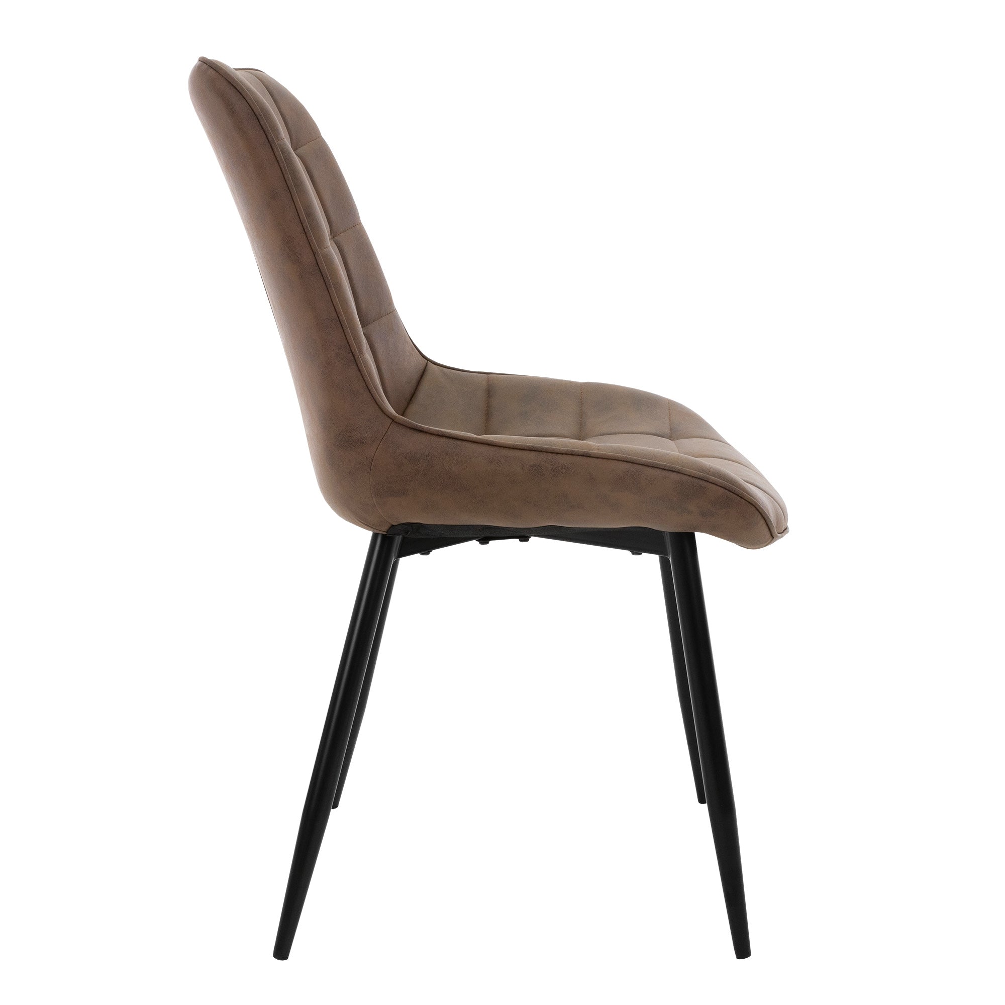 ECD Germany Möbel ML-Design chaise marron simili cuir lot de 4