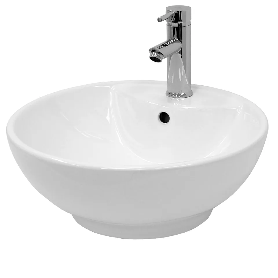 ECD Germany Sanitär vasque céramique blanc Ø45,5 cm bonde