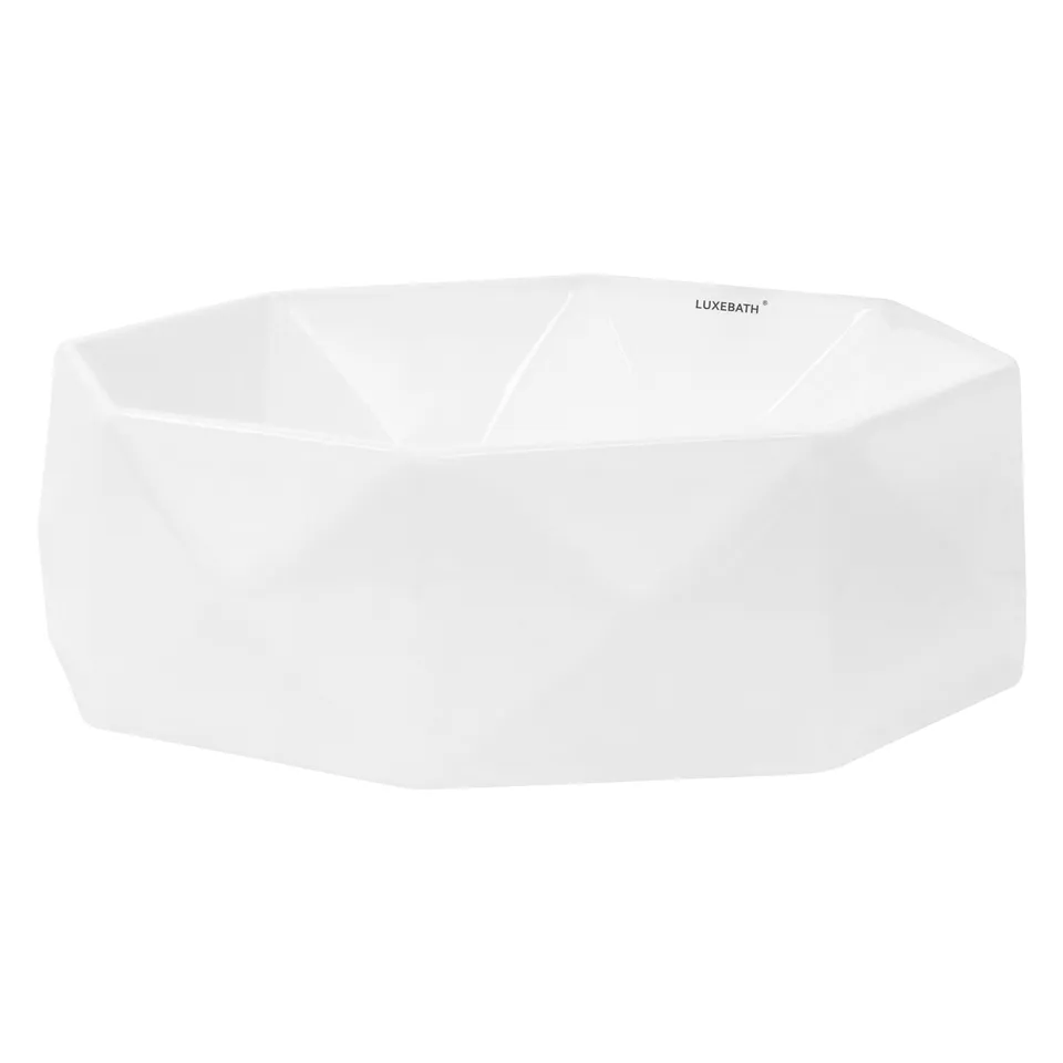 LuxeBath Diamant 42 cm vasque blanche céramique sans trop-plein