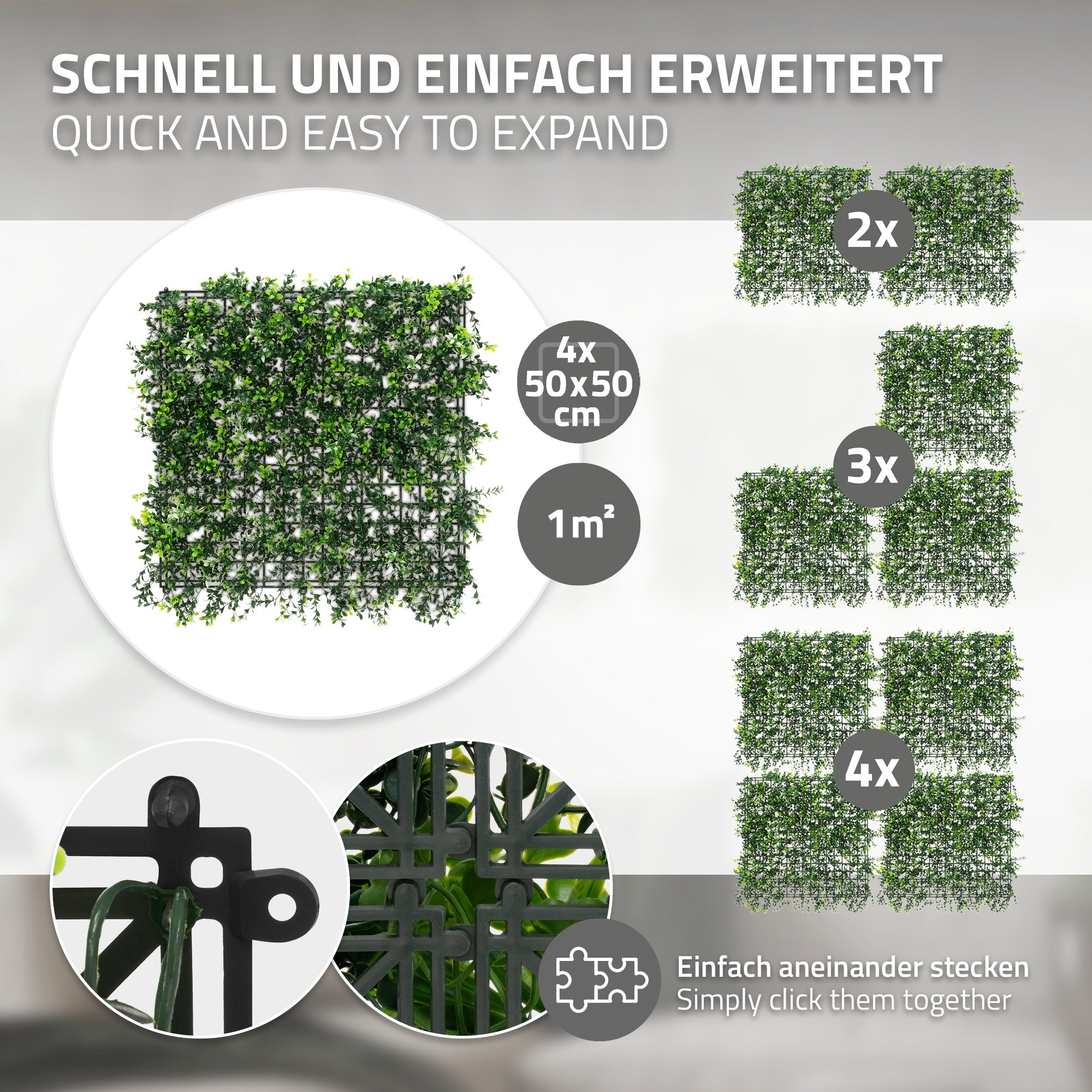ECD Germany Haus & Wohnen Pachysandra mur végétal 4x50x50 vert