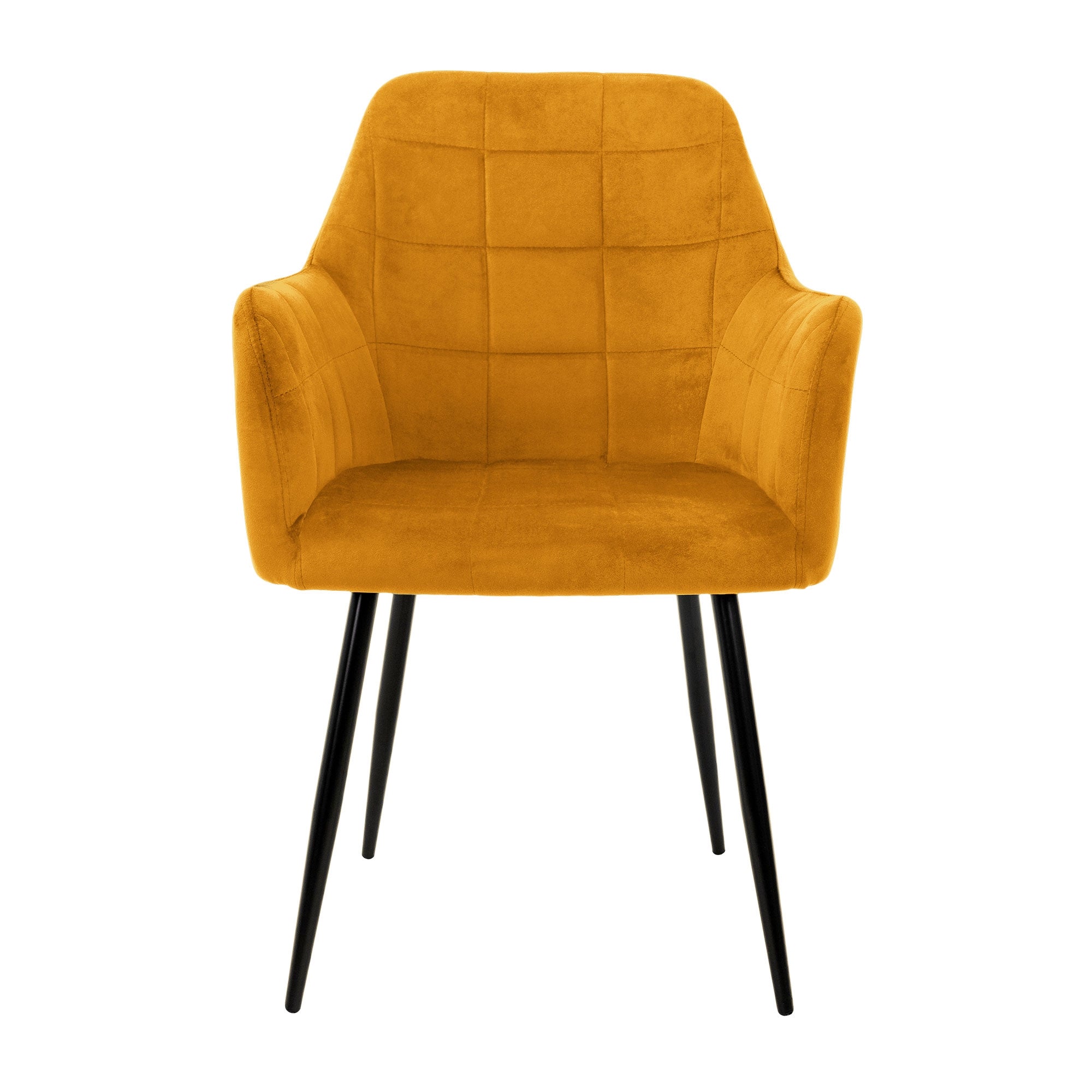 ECD Germany Möbel lot 4 chaises moutarde velours capitonnées