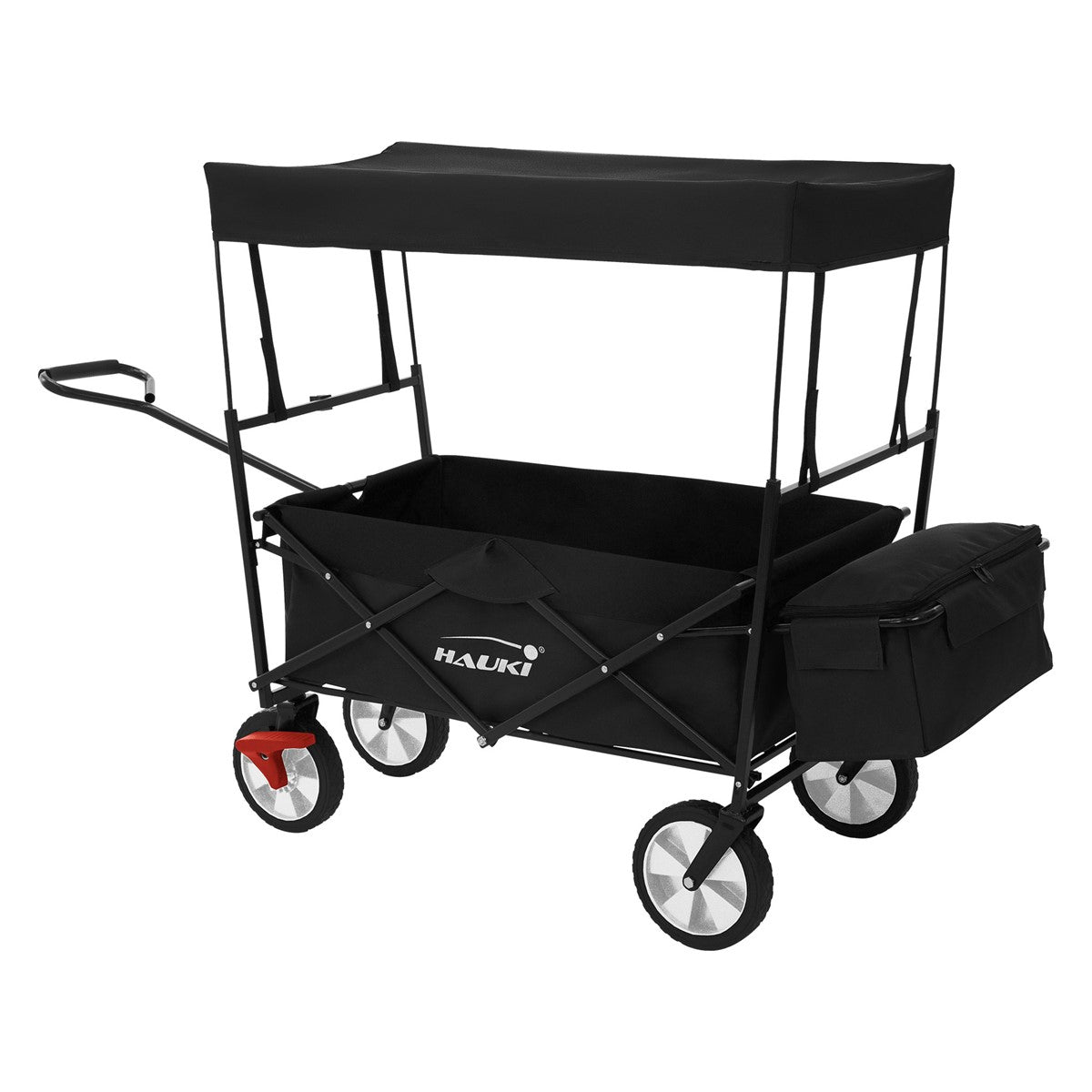 ECD Germany Hauki chariot pliable avec toit bleu/gris XXL 80 kg