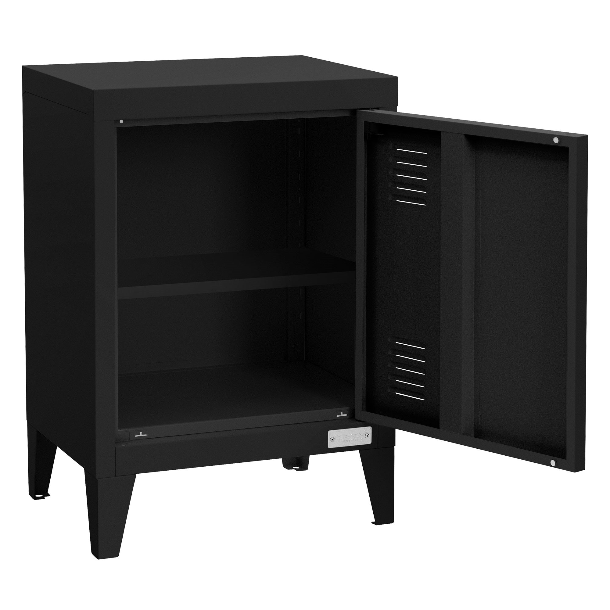 ML-Design chevet métal noir 40x30x58 cm porte ventilée