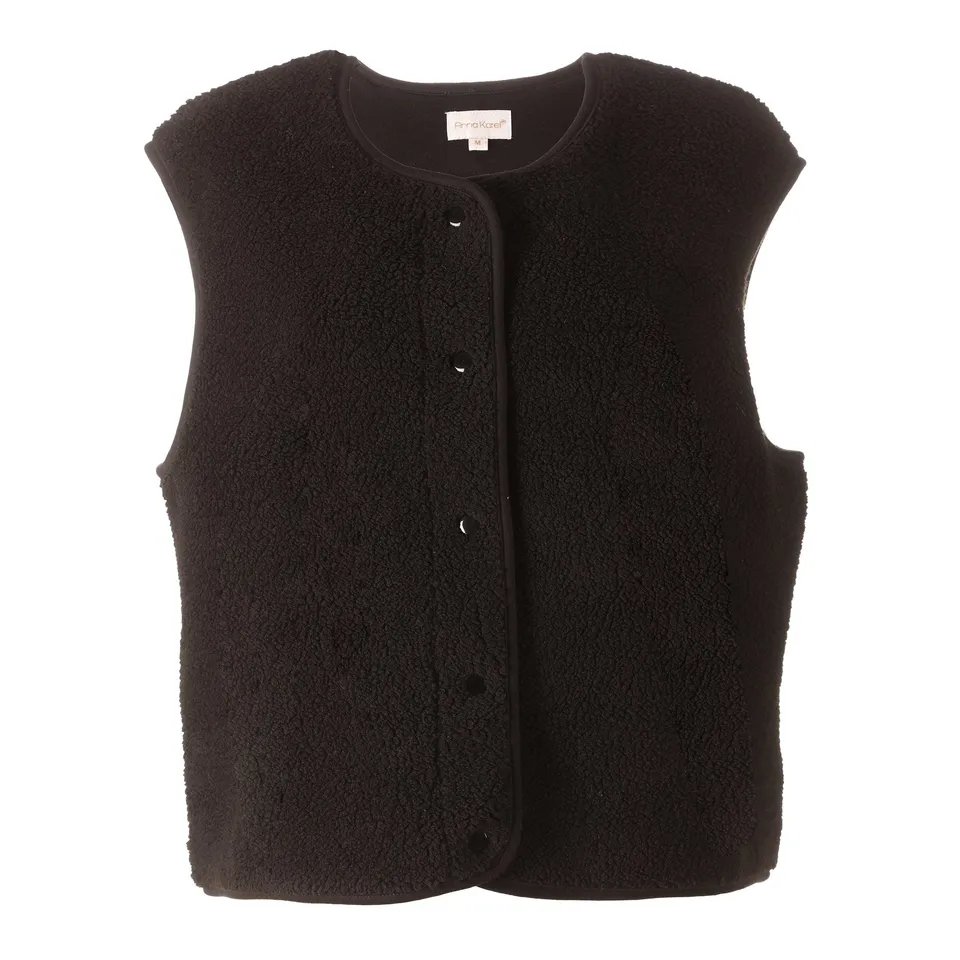 Stokomani Mode veste sans manche moumoute noir femme