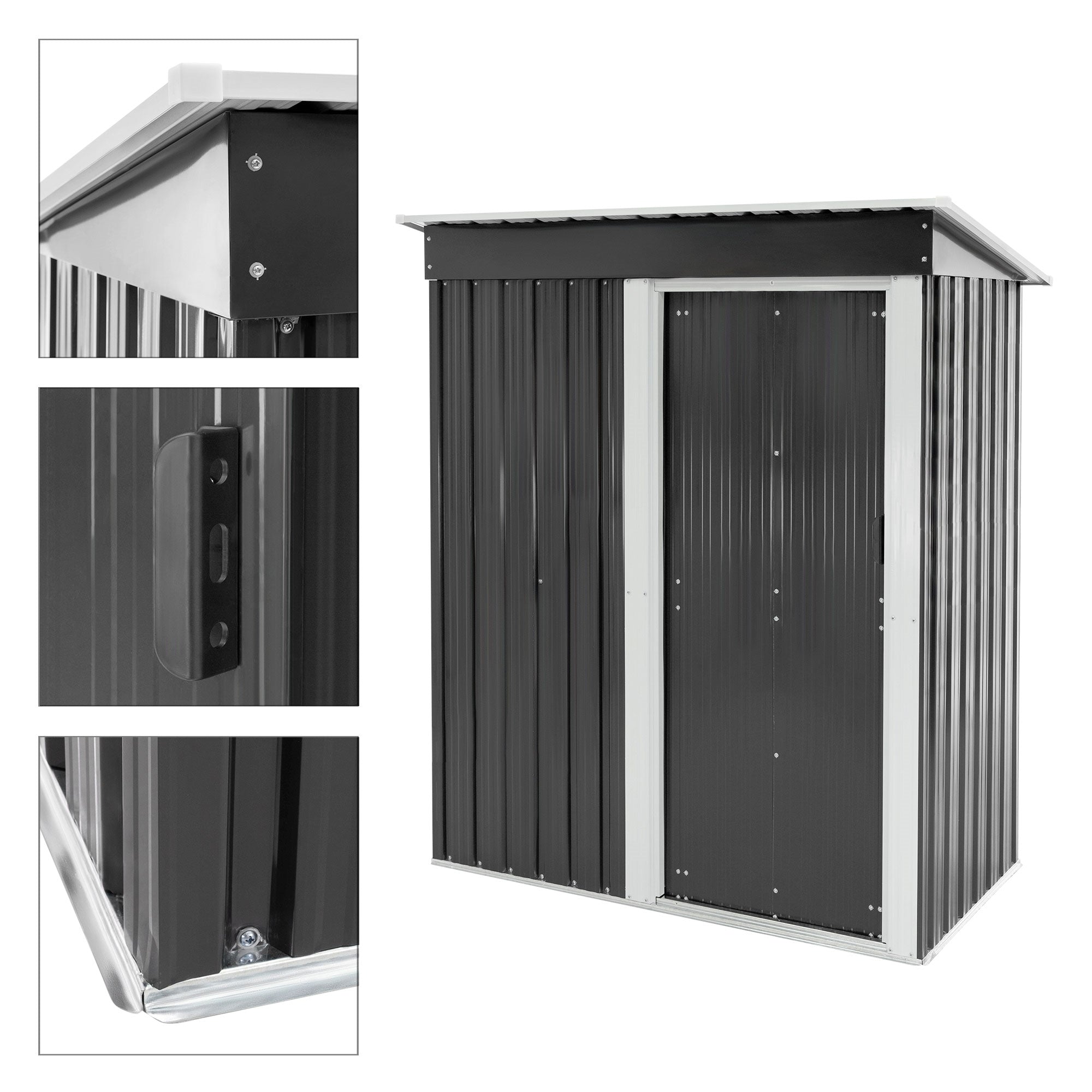 ECD Germany Garten 150x184x76 abri jardin métal gris