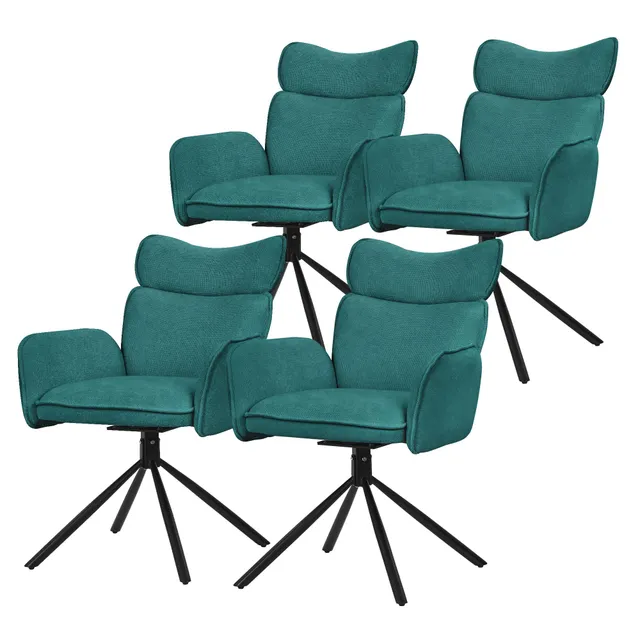 ECD Germany ML-Design chaise salle à manger petrol lot 4