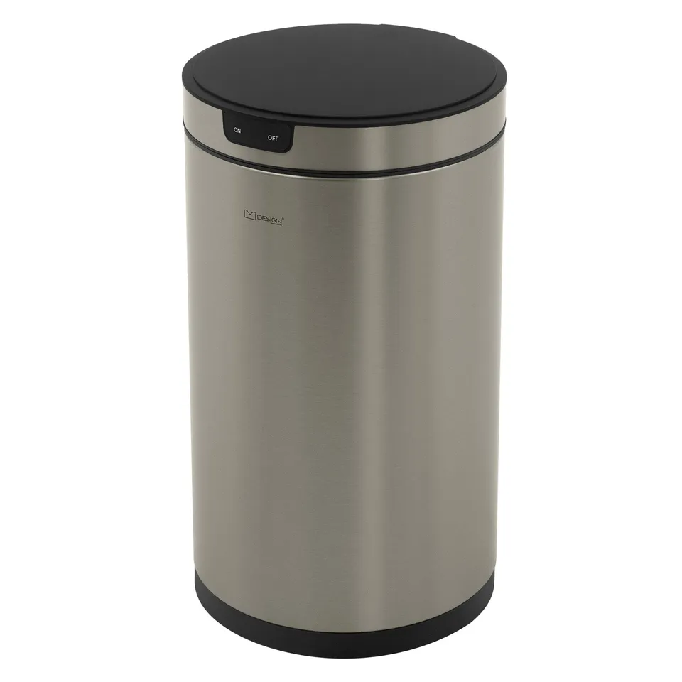 ECD Germany Möbel Poubelle Capteur 30L Inox Argent Sans Contact