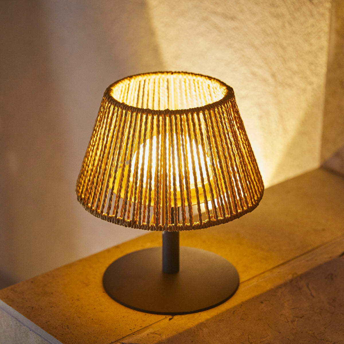 Red Deco Standy Mini Raffy lampe sans fil raphia 22cm
