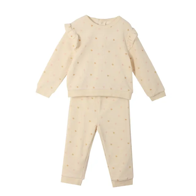 Stokomani Mode ensemble velours beige bébé 12M doux