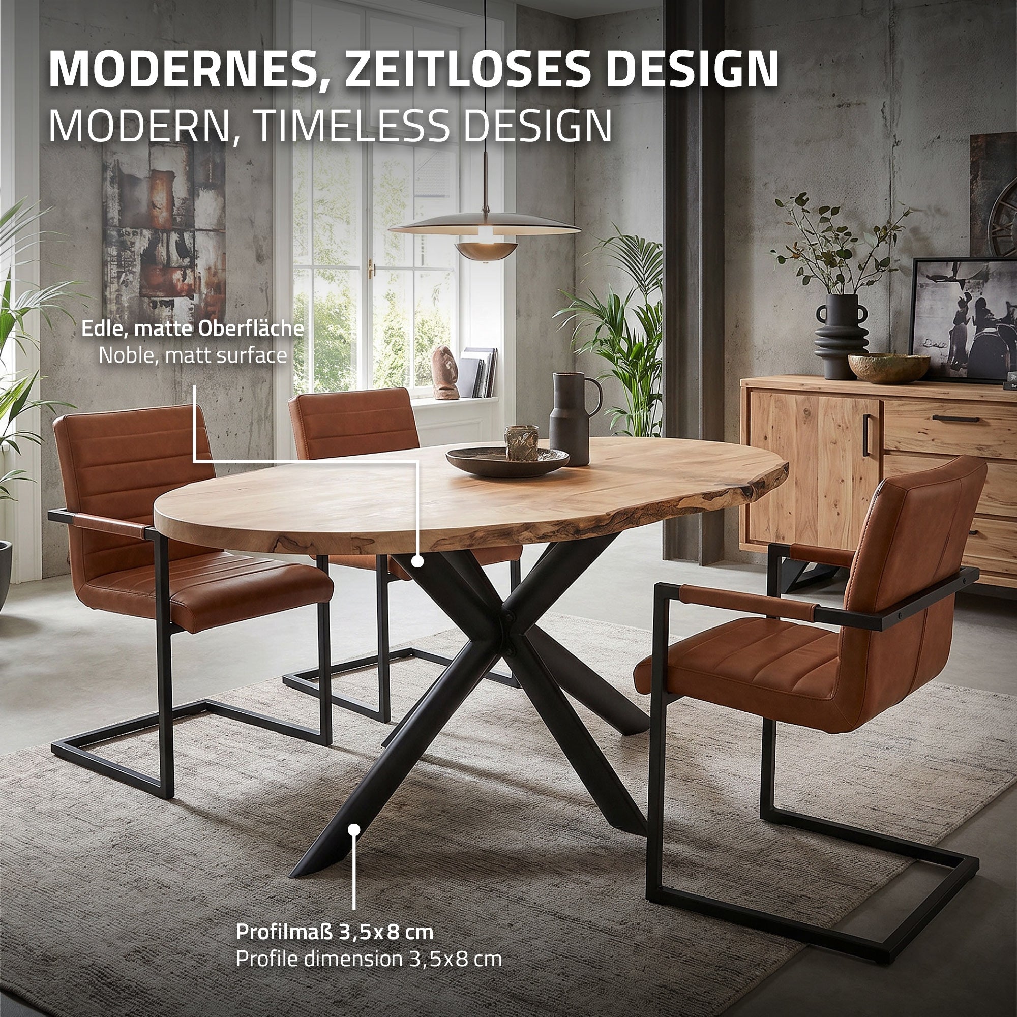 ECD Germany Möbel pied table spider 120x78 acier noir