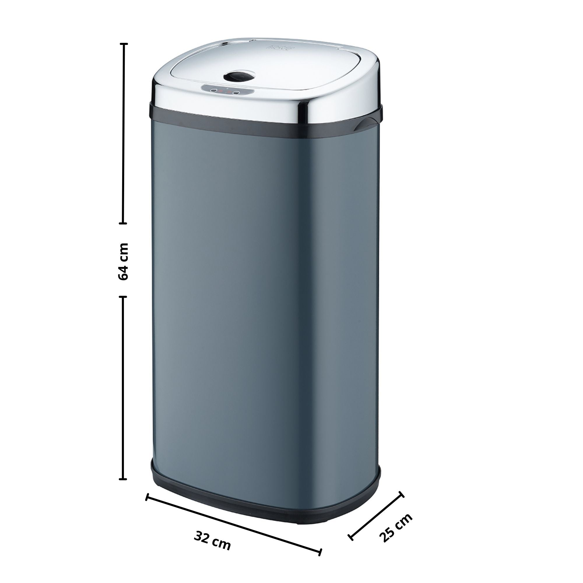 Red Deco Largo poubelle cuisine automatique 42L gris mat inox