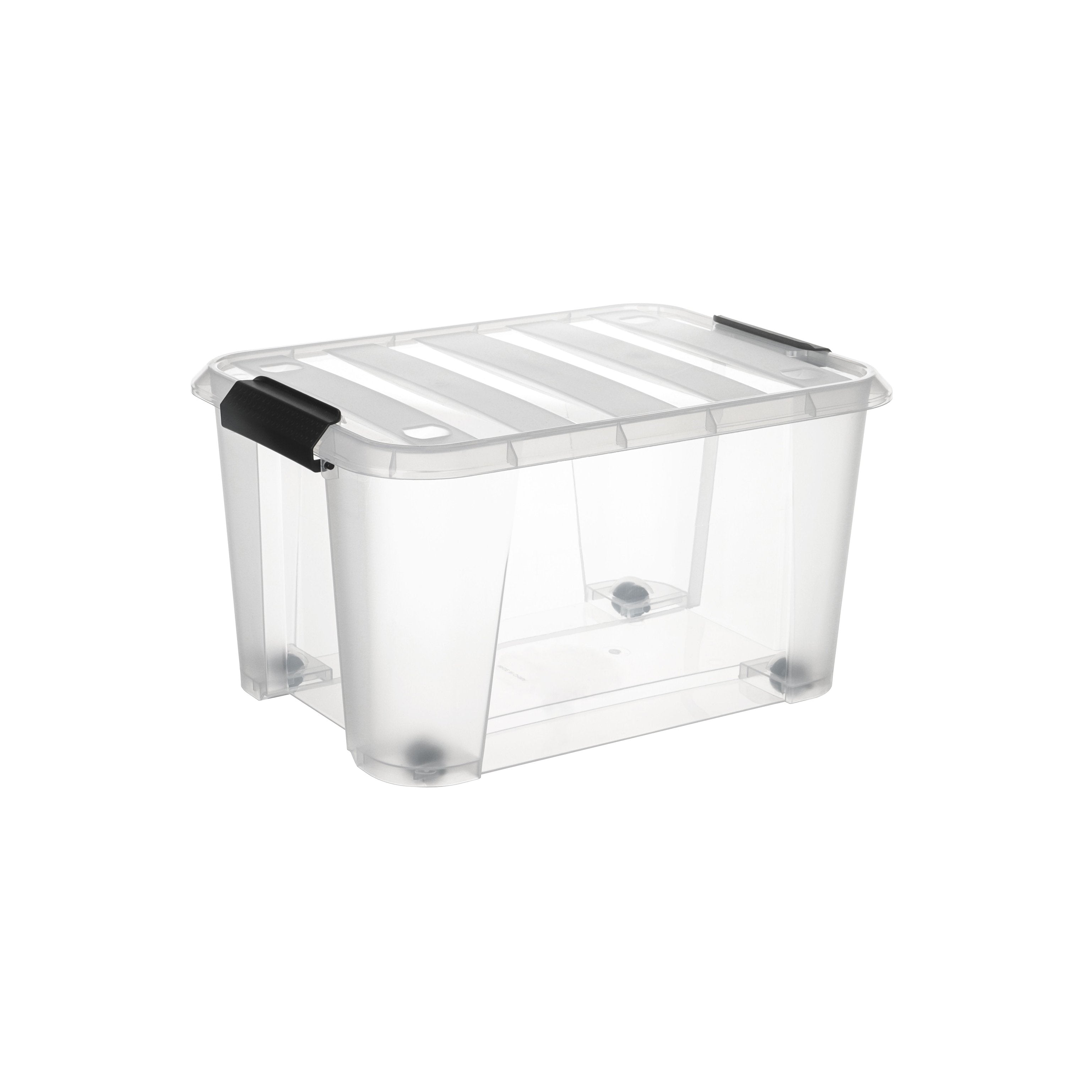 Stokomani Maison boîte rangement roulettes 32L clips