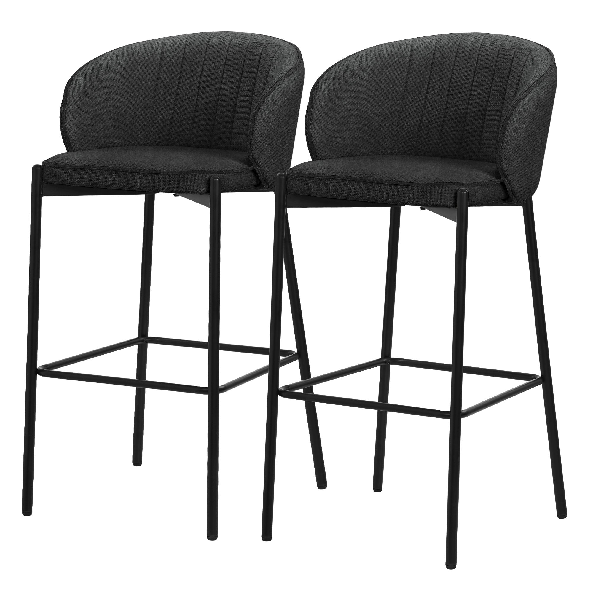 ECD Germany tabouret de bar tissu anthracite lot de 2