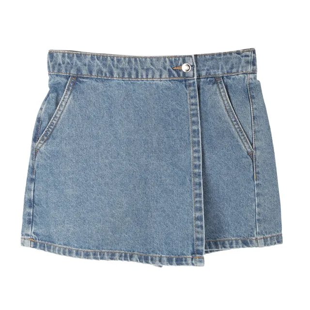 Jupe short bleue fille enfant tailles 03A à 12A