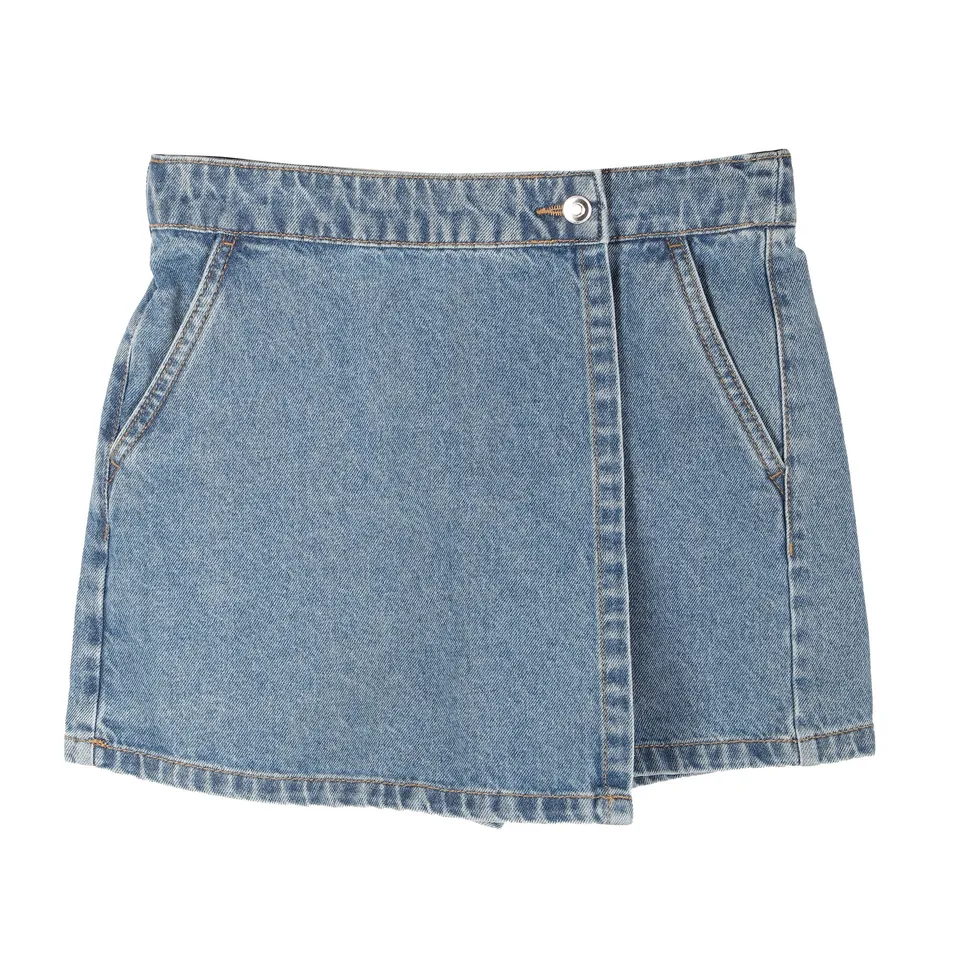 Jupe short bleue fille enfant tailles 03A à 12A
