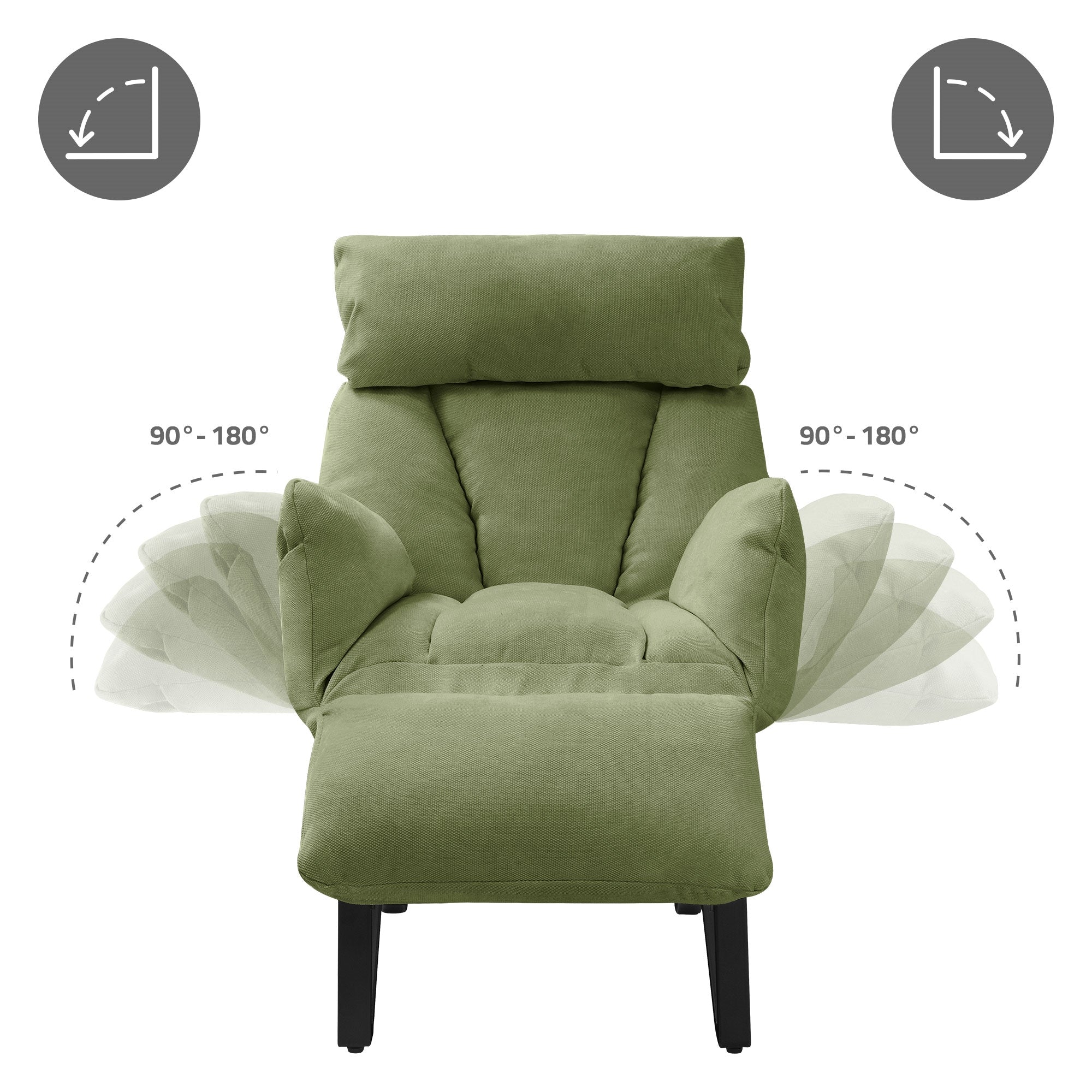 ECD Germany Möbel Loungesessel relax fauteuil vert lin