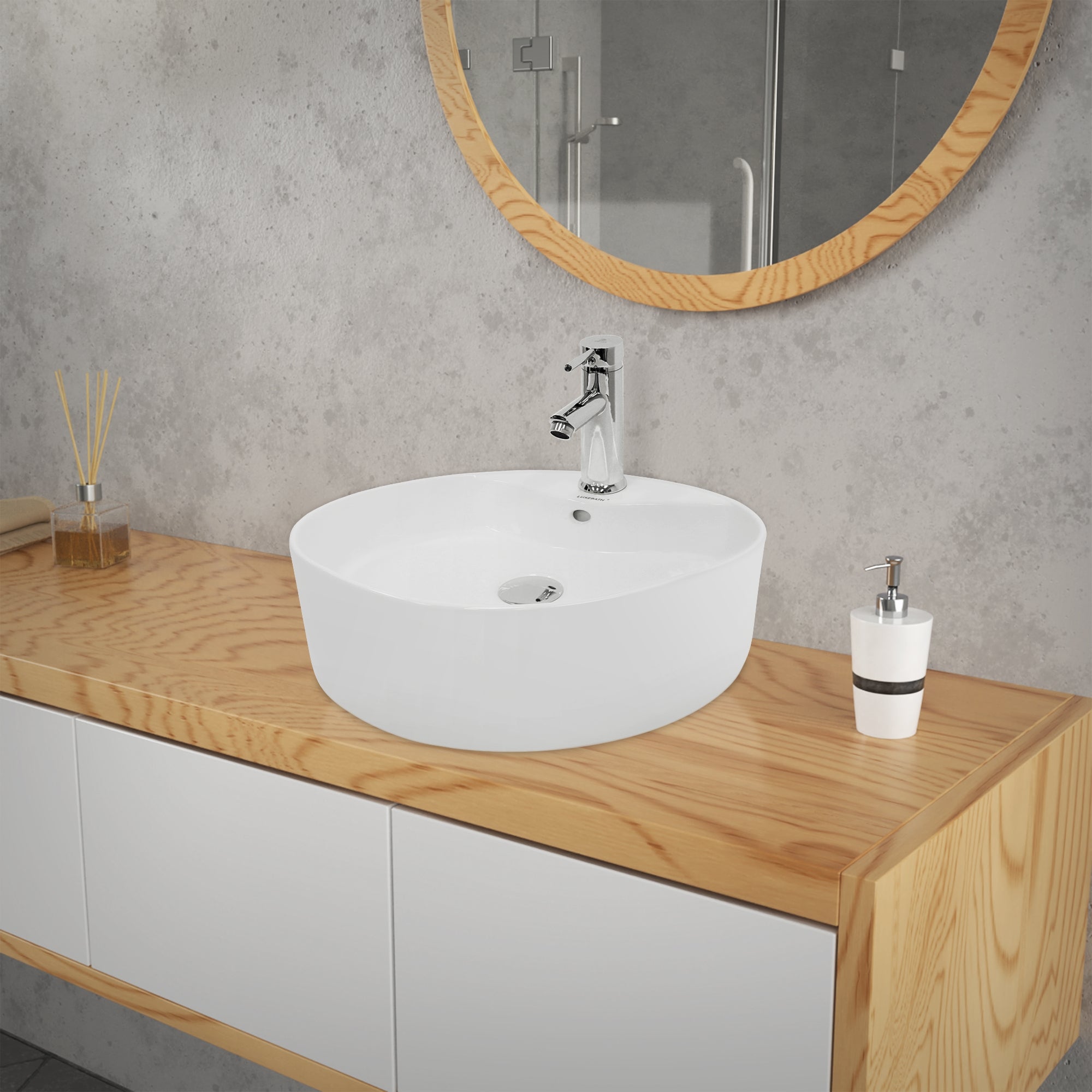 ECD Germany Sanitär vasque à poser blanche 46 cm céramique