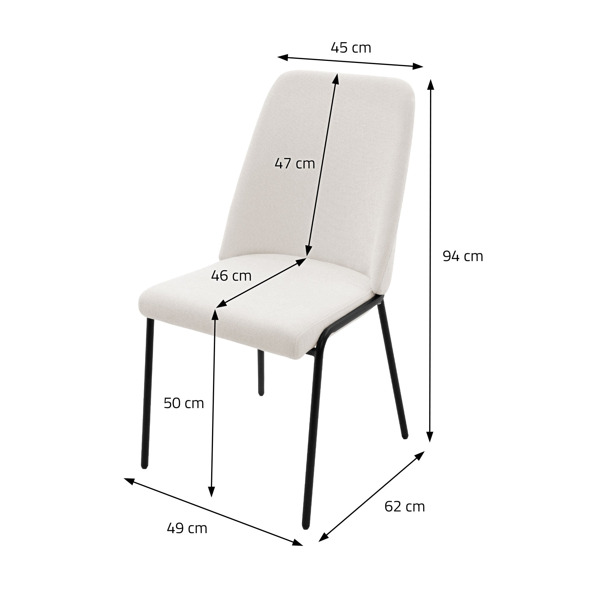 ECD Germany Möbel ML-Design lot 6 chaises beige rembourrées