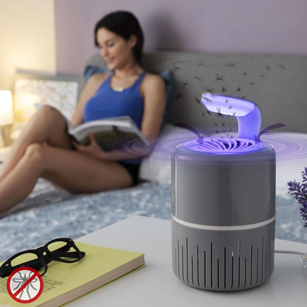 Kldrain lampe anti-moustiques LED UV aspiration silencieuse USB grise
