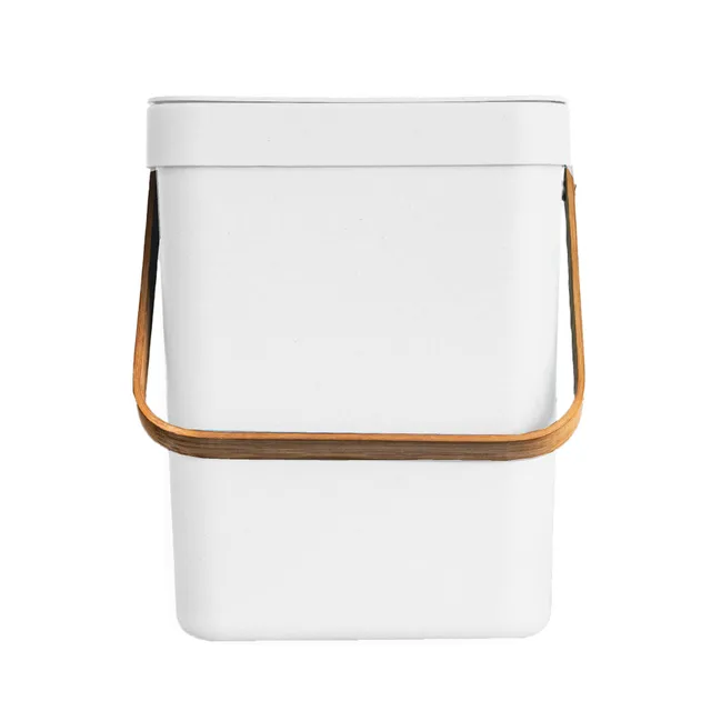 Red Deco Boden poubelle de table 5L blanc plastique bambou