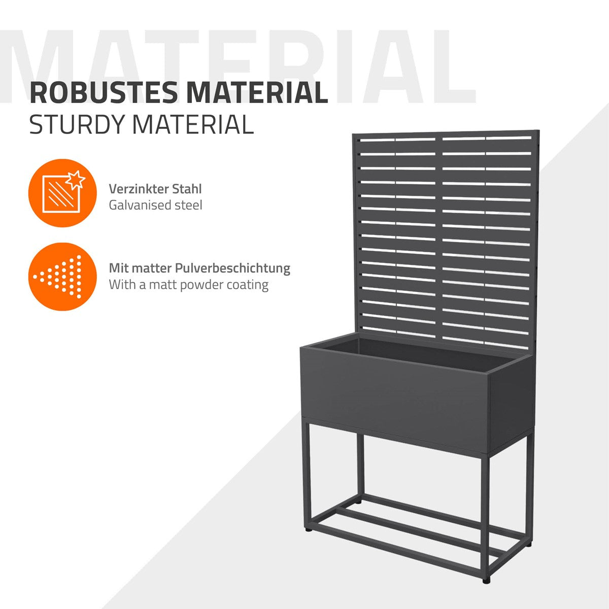 ML-Design range-bûches jardinière 90x170 cm anthracite