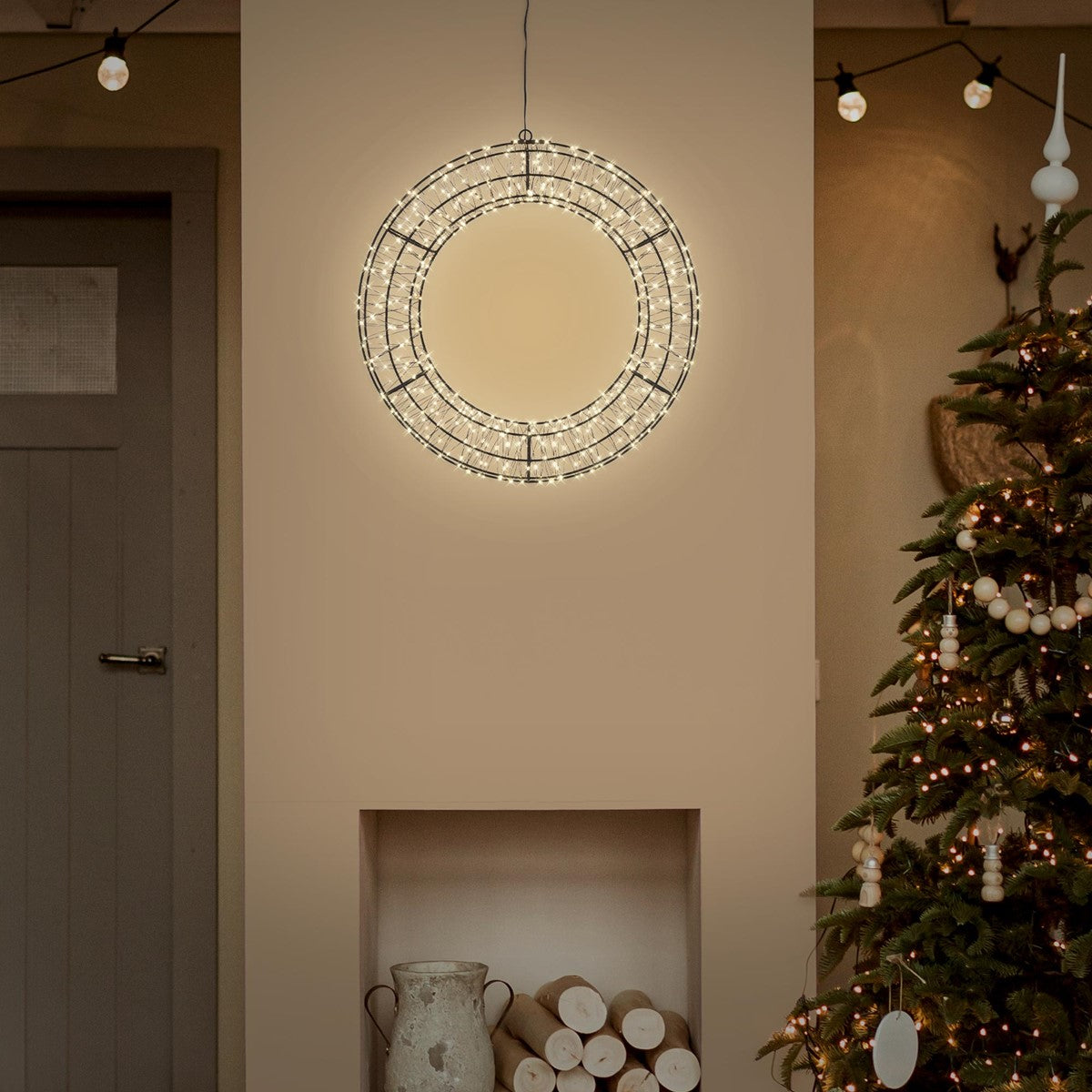 ECD Germany Couronne de Noël LED 38 cm blanc chaud 480 LED