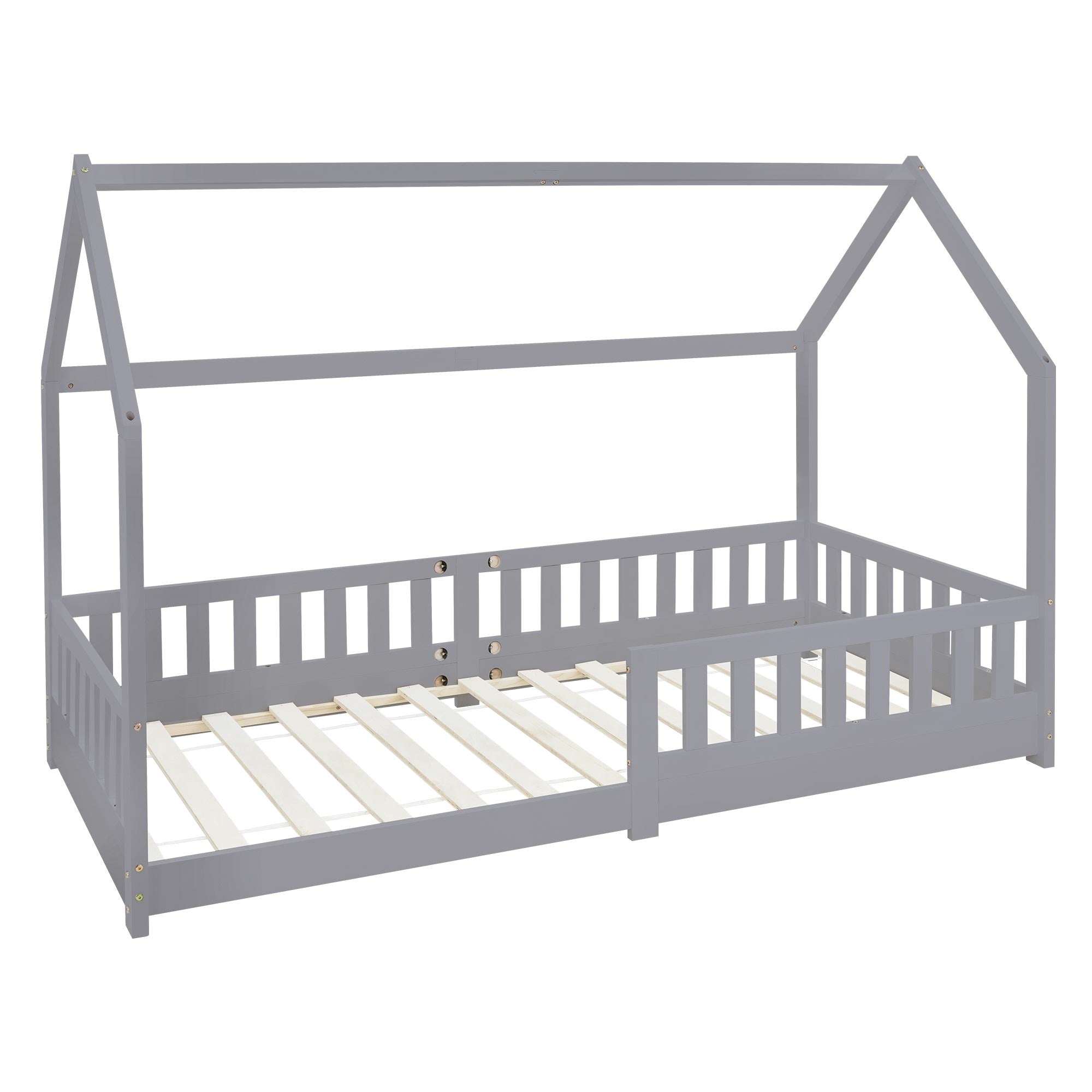 ECD Germany Kinder Lit cabane 90x200 cm Lit enfant blanc sans matelas