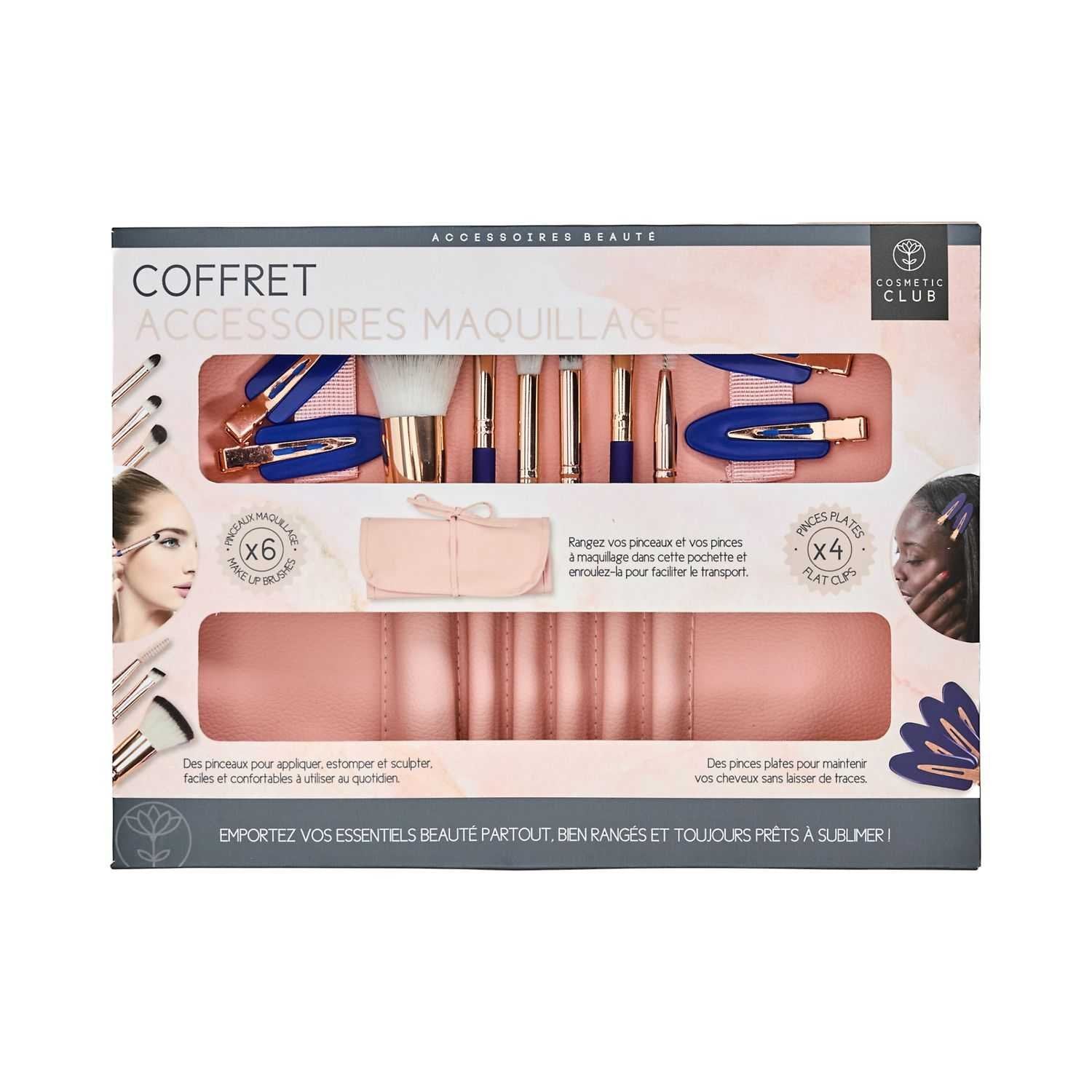 Stokomani coffret maquillage 10 pièces pinceaux pinces