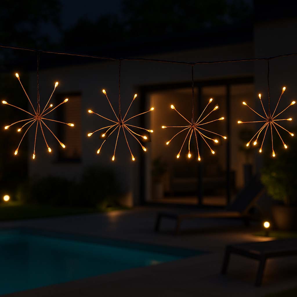 Red Deco Fireworks String Light guirlande solaire 4,2 m blanc chaud