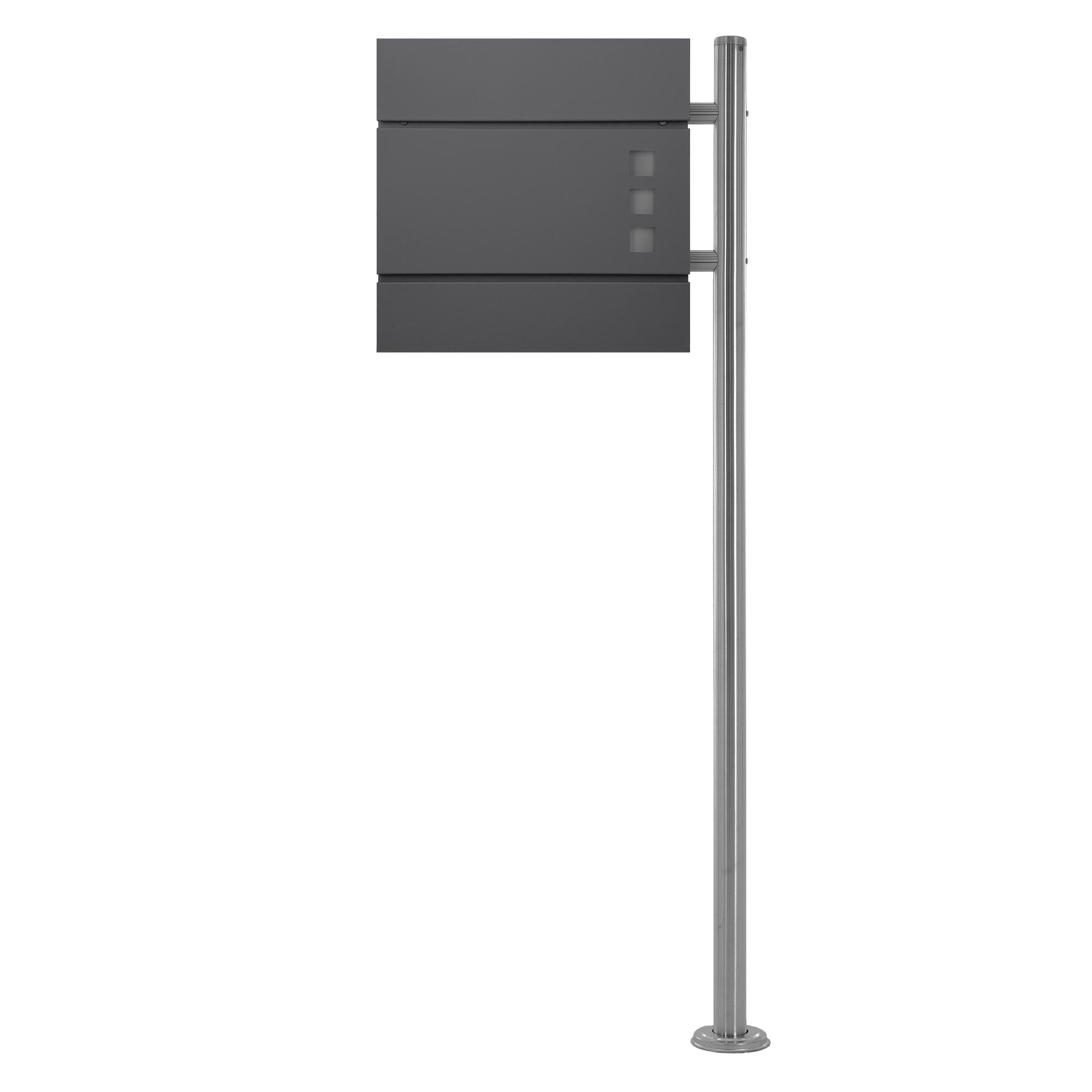 ECD Germany Boîte aux Lettres sur Pied Acier Argent 120cm
