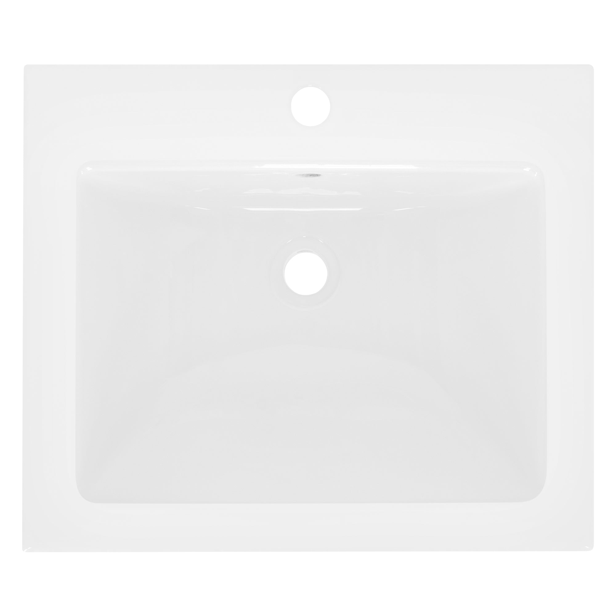 ECD Germany Sanitär 52,5x45 lavabo céramique blanc avec trop-plein