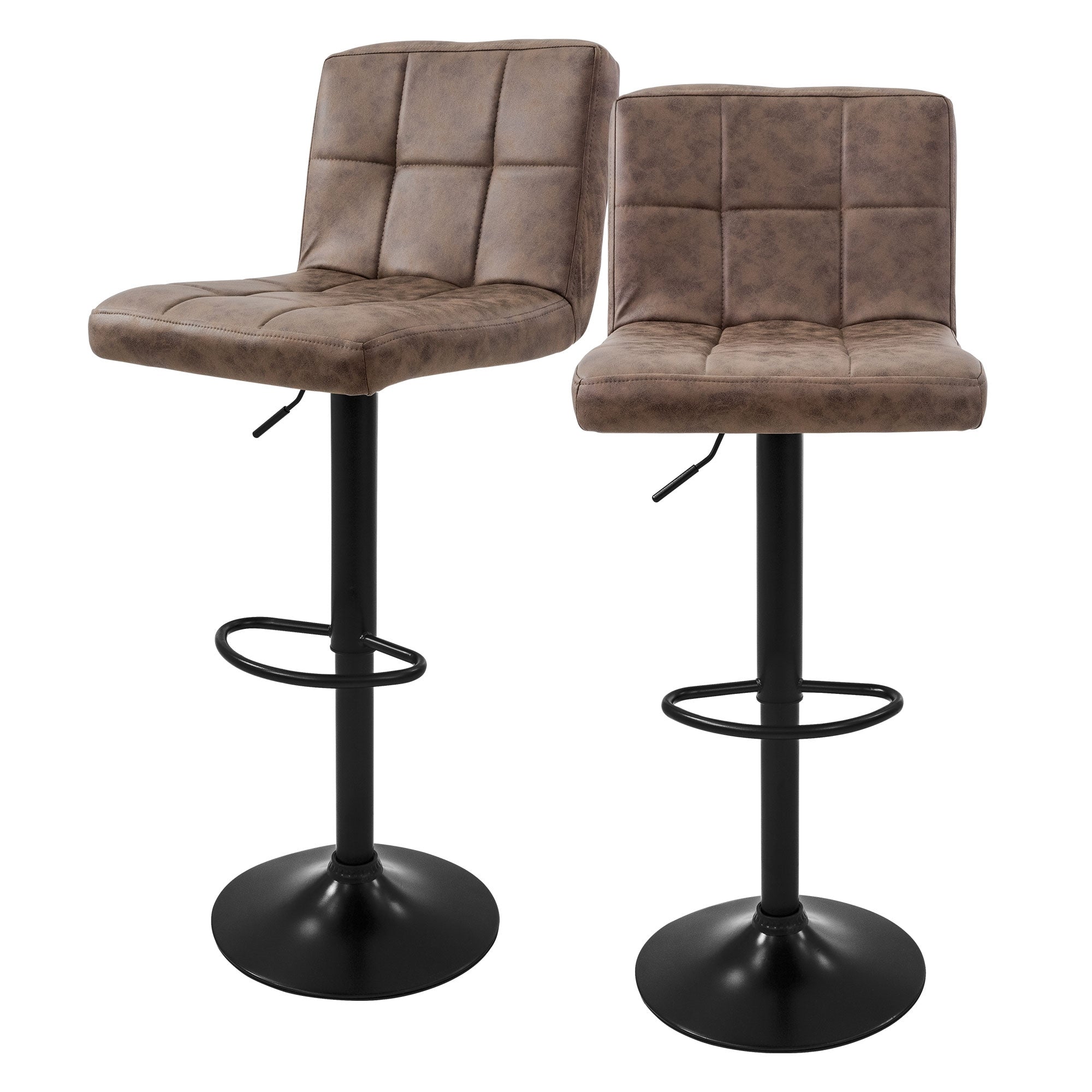 ECD Germany Möbel tabouret de bar velours gris réglable dossier