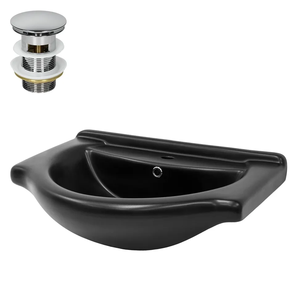 ECD Germany Sanitär lavabo noir 67,5x51,5 cm céramique