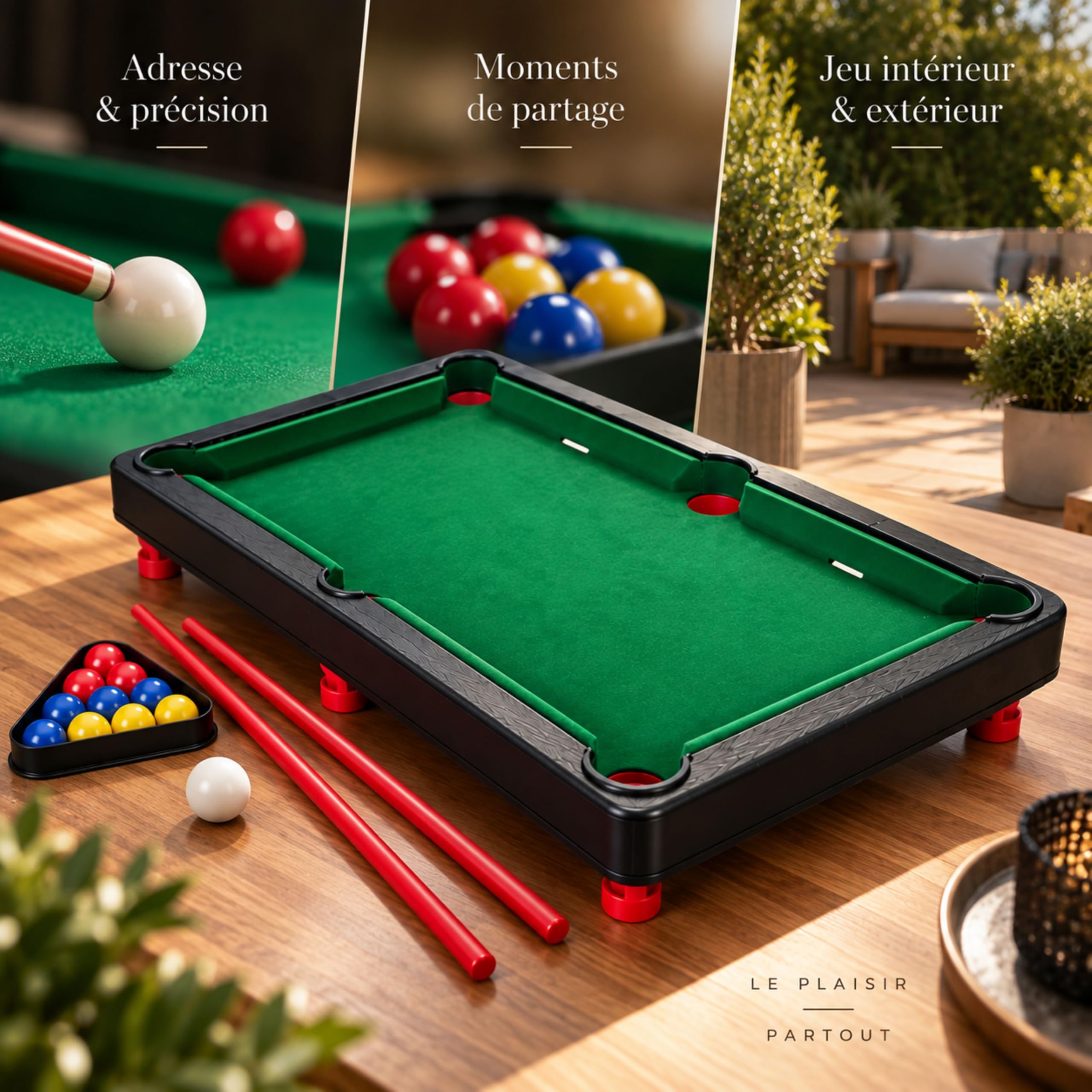 Shop-Story Loisirs Mini Billard 38x23 cm avec accessoires