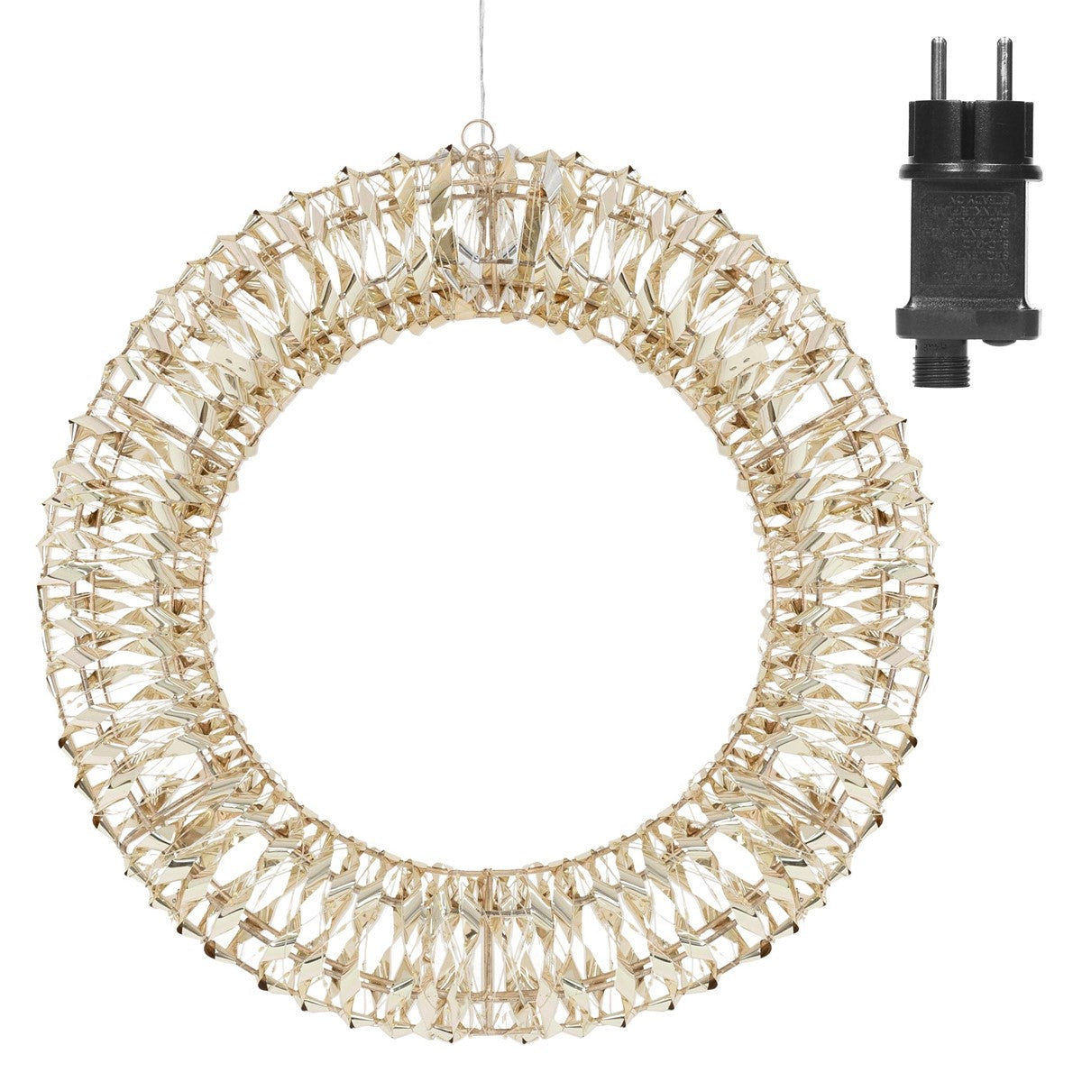 ECD Germany Haus & Wohnen couronne de Noël LED blanc chaud 58 cm