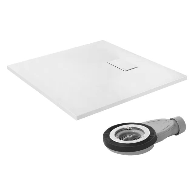ECD Germany Sanitär receveur de douche 90x90 cm blanc extra plat