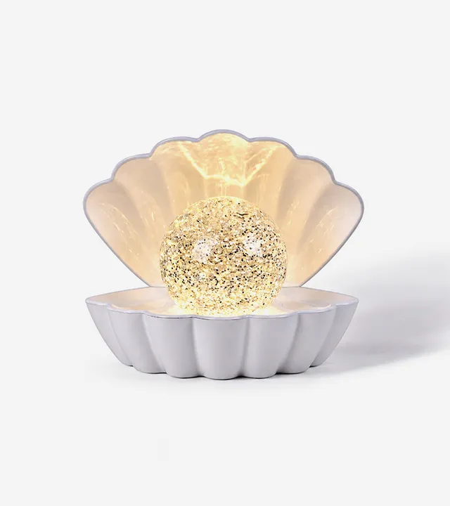 L'avant gardiste Veilleuse Coquillage à paillettes lumineuse
