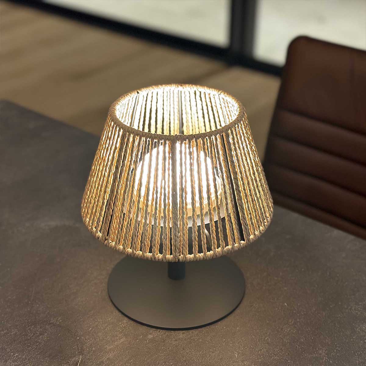Red Deco Standy Mini Raffy lampe sans fil raphia 22cm