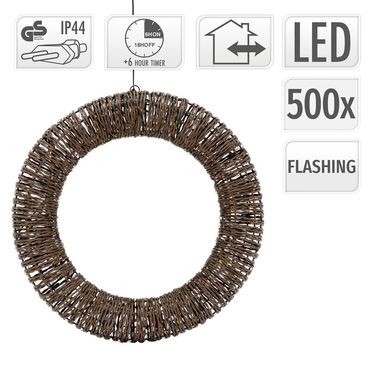 ECD Germany Haus & Wohnen Couronne Noël LED 50 cm 500 LED