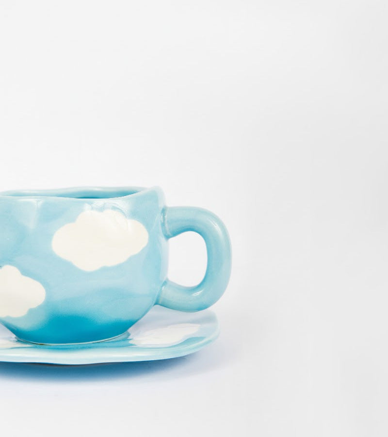 L'avant gardiste Nuage tasse et soucoupe céramique blanche