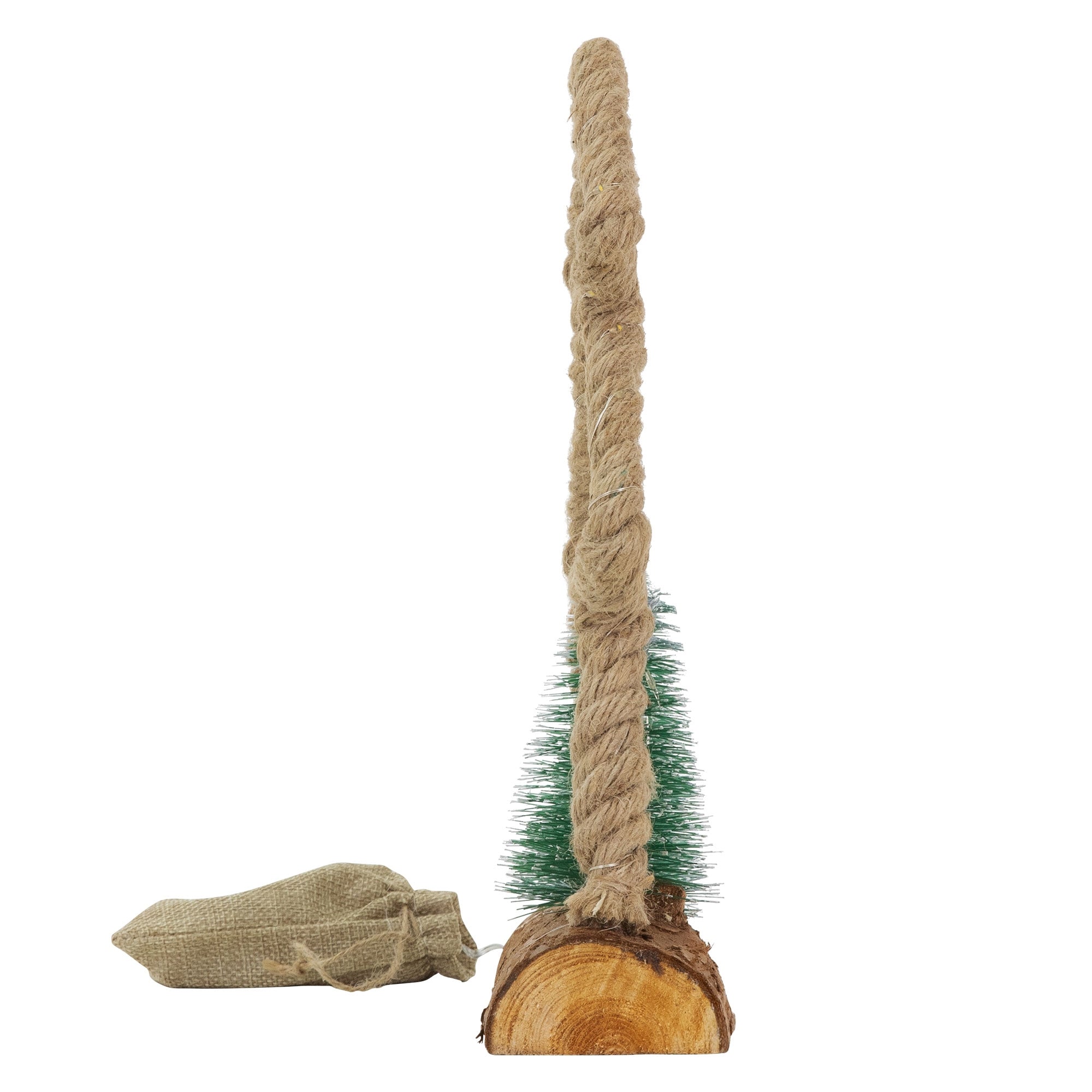 ECD Germany Haus sapin LED jute 30cm blanc chaud minuteur