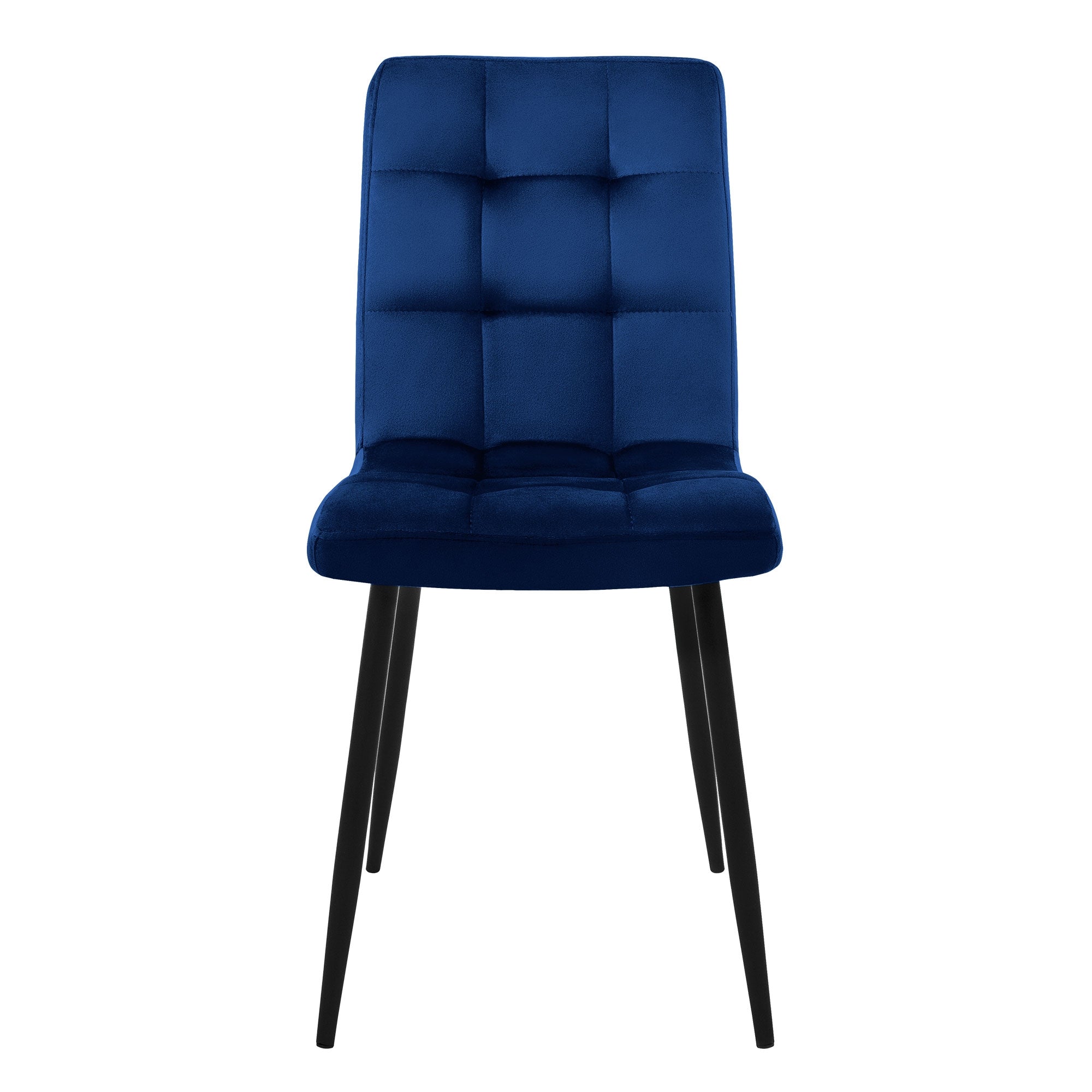 ML-Design chaise velours bleu foncé lot 4 capitonnée
