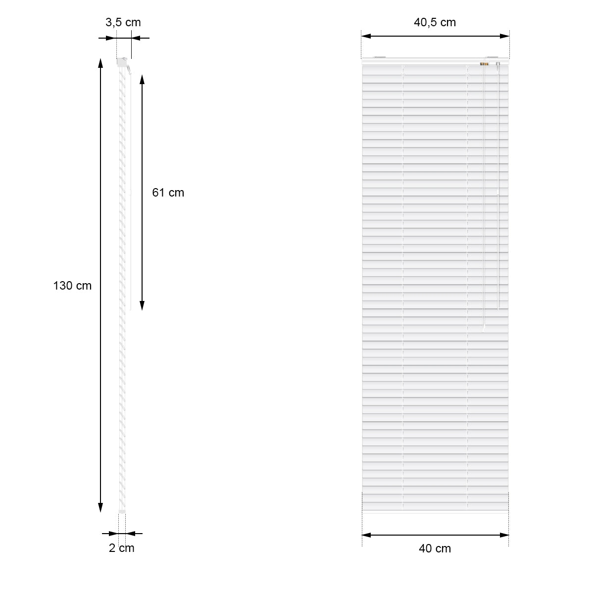 ECD Germany Garten jalousie noire 40x130 cm aluminium