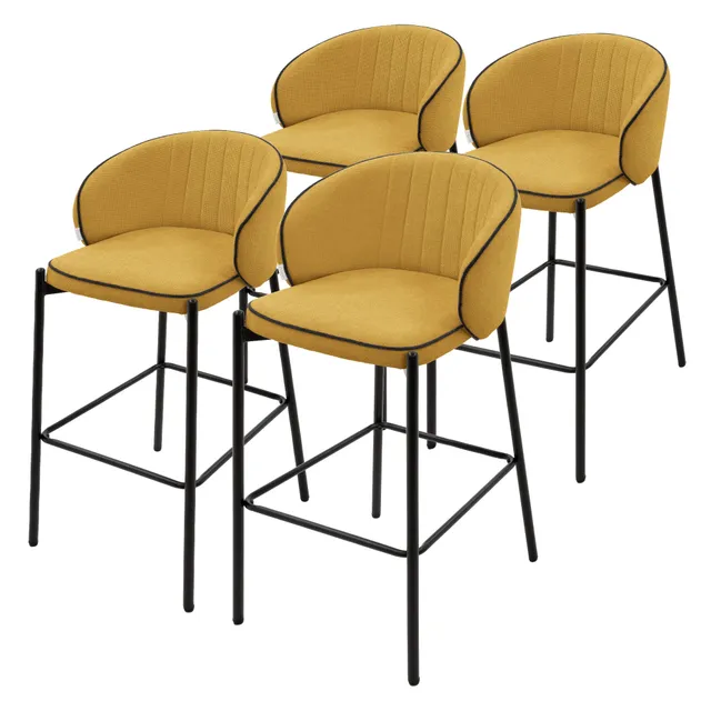 ECD Germany Möbel tabouret de bar moutarde 50x101x54 lot de 4